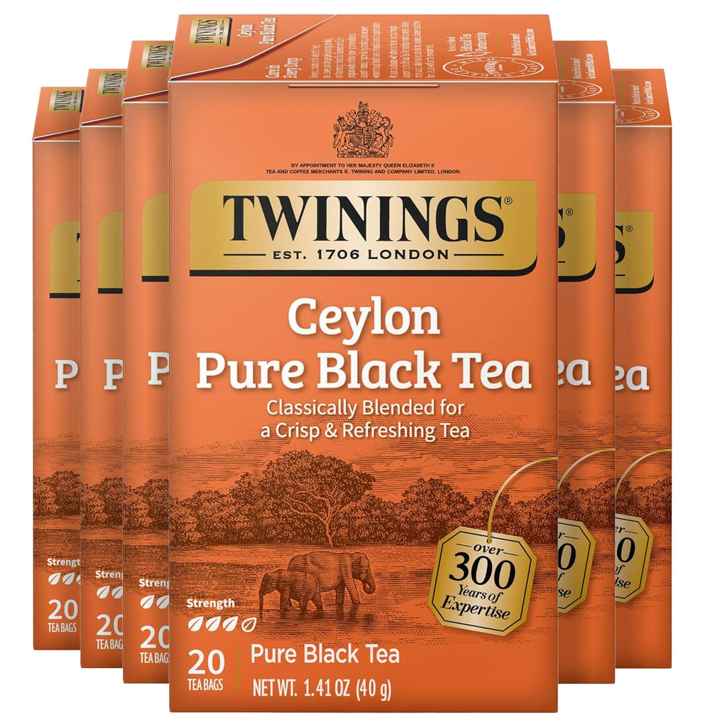 Twinings English Breakfast Black Tea Individually Wrapped Bags, 100 Count (Pack of 1), Smooth, Flavourful, and Robust, Caffeinated, Enjoy Hot or Iced, 100 Teabags