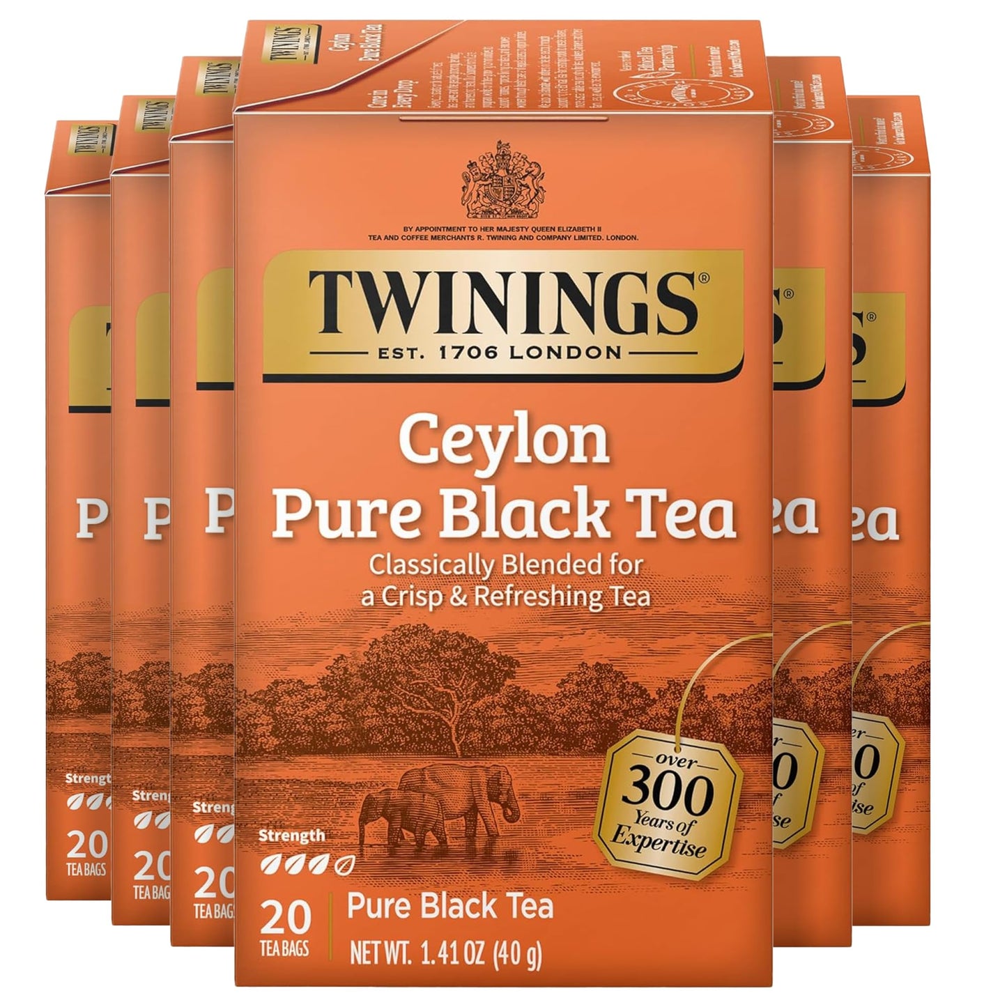 Twinings English Breakfast Black Tea Individually Wrapped Bags, 100 Count (Pack of 1), Smooth, Flavourful, and Robust, Caffeinated, Enjoy Hot or Iced, 100 Teabags
