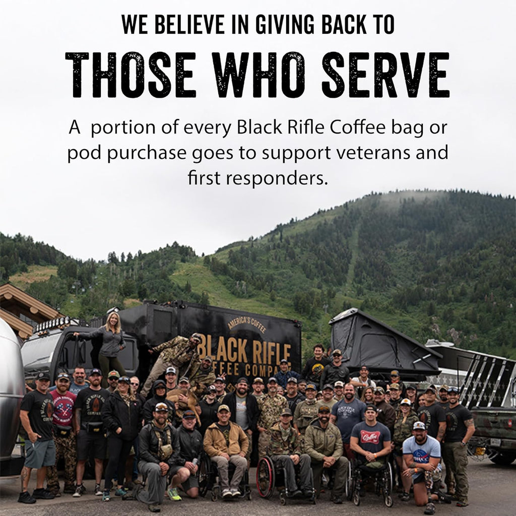 Black Rifle Coffee Company Just Black, 12oz Bag, Whole Bean Medium Roast - Roasted Blend Made from Arabica Beans - Colombian & Brazilian Beans - Veteran Founded & American Made