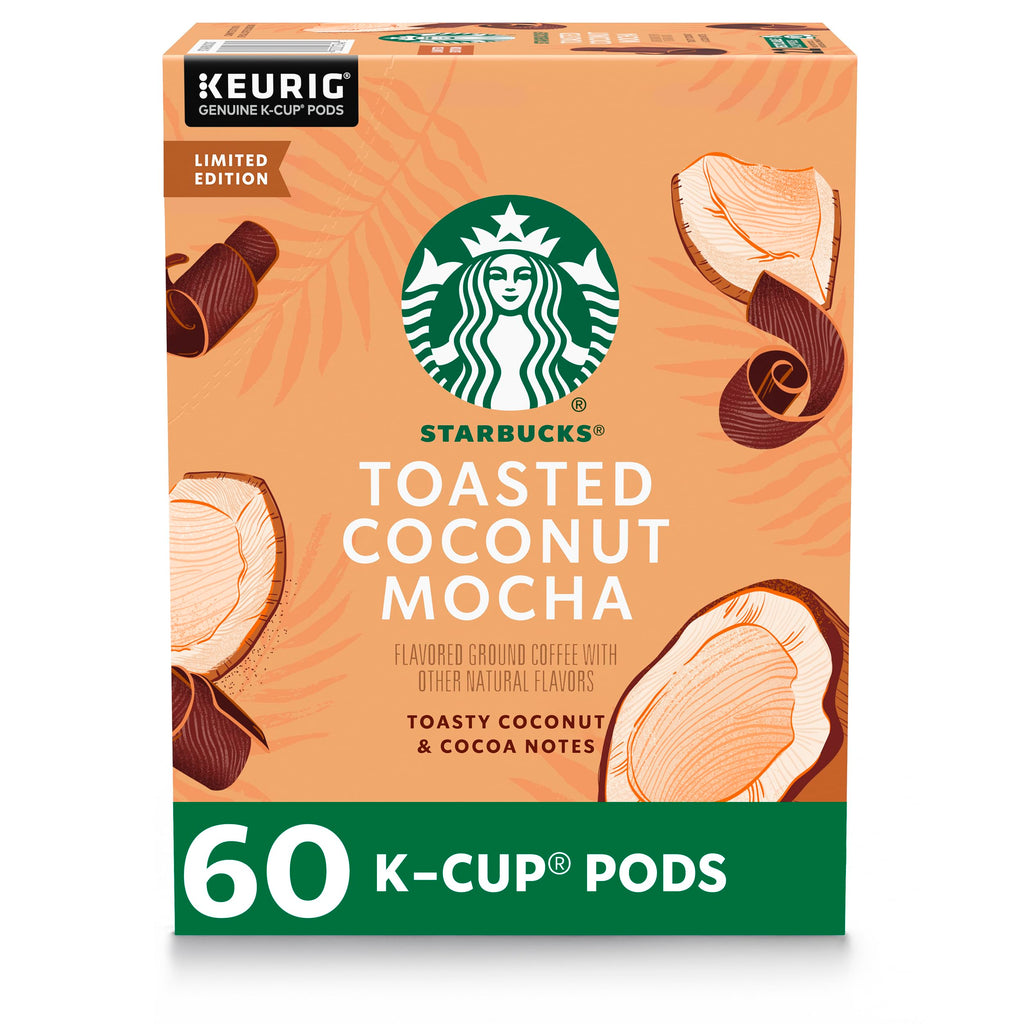 Starbucks Coffee K-Cup Pods,  Flavored Selection Coffee, Naturally Flavored, 100% Arabica, 6 Boxes (60 Pods Total)