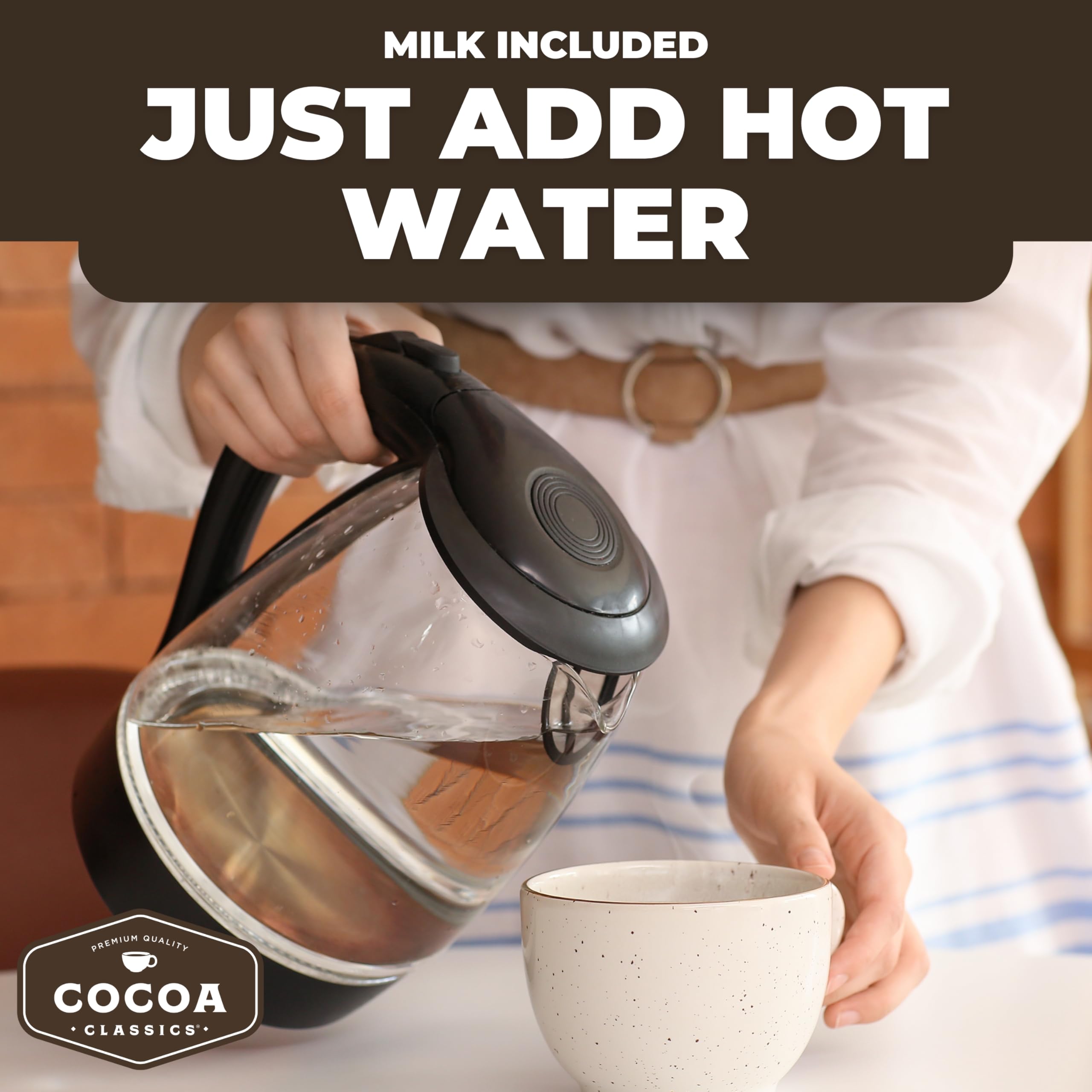 Cocoa Classics Arctic White Cocoa Mix, Hot Chocolate, Made with Nonfat Milk, Just Add Hot Water, Make Hot or Iced Cocoa, Gluten Free, 1.25oz Packets (Pack of 36)