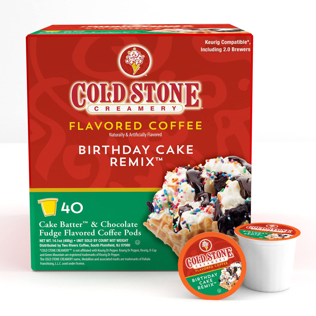 Cold Stone Creamery Beverages Coffee Pods Compatible with K Cup Brewers Including 2.0 - Ice Cream Flavored Assorted Variety Pack, 40 Count