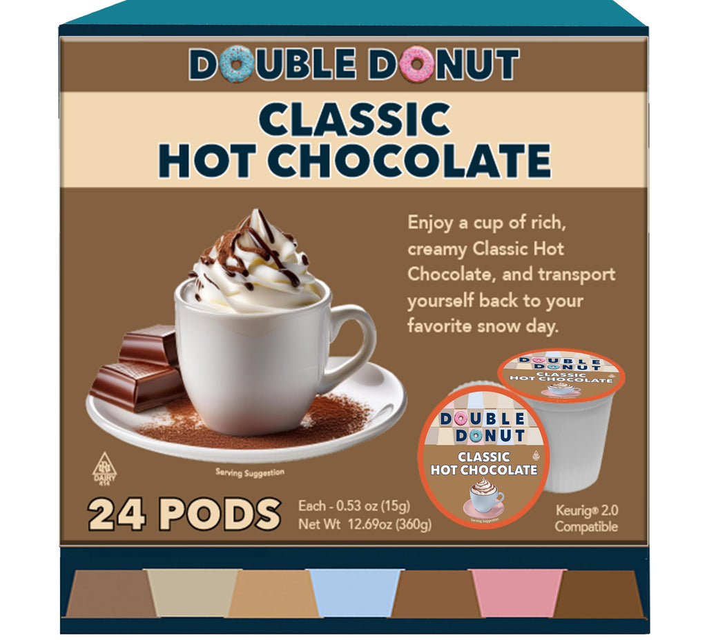 Gourmet Hot Cocoa Mix Variety Pack - Classic, Chocolate Raspberry, Salted Caramel, & Peppermint Hot Chocolate Mix Sets - 32 Count