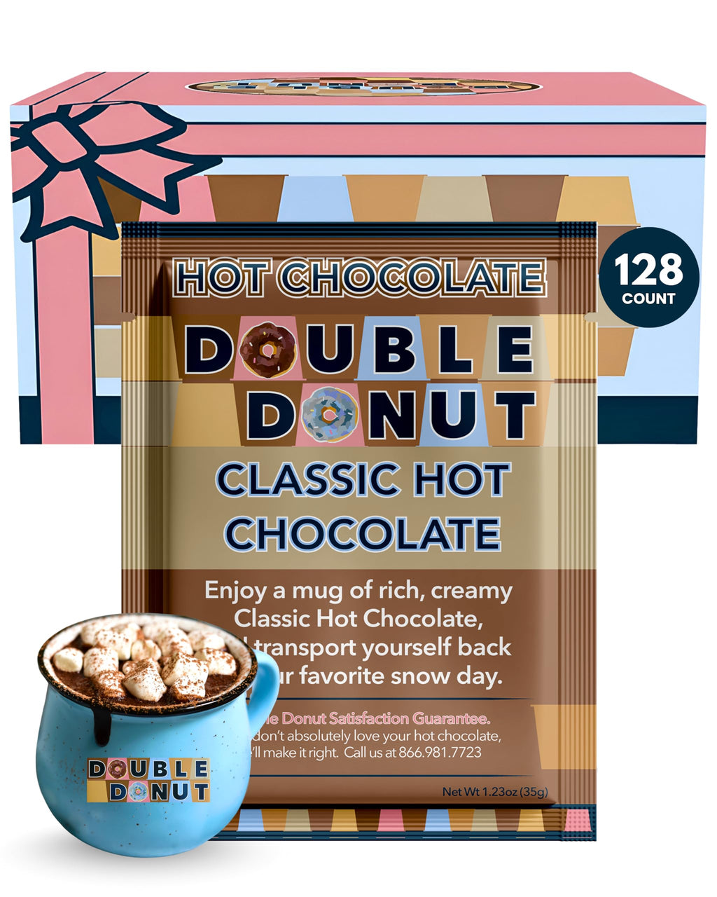 Gourmet Hot Cocoa Mix Variety Pack - Classic, Chocolate Raspberry, Salted Caramel, & Peppermint Hot Chocolate Mix Sets - 32 Count