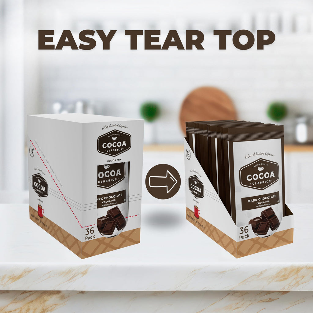 Cocoa Classics Arctic White Cocoa Mix, Hot Chocolate, Made with Nonfat Milk, Just Add Hot Water, Make Hot or Iced Cocoa, Gluten Free, 1.25oz Packets (Pack of 36)