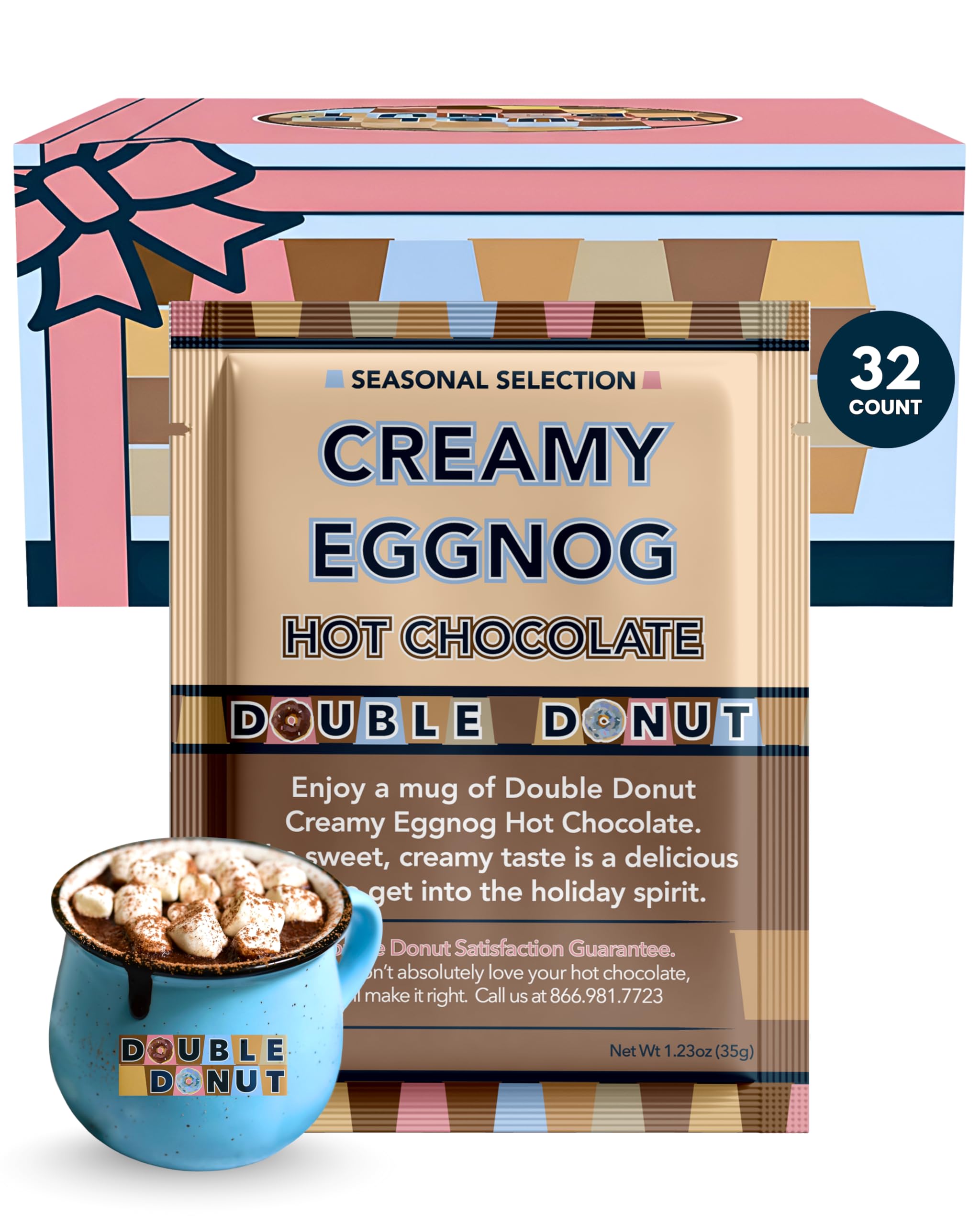 Gourmet Hot Cocoa Mix Variety Pack - Classic, Chocolate Raspberry, Salted Caramel, & Peppermint Hot Chocolate Mix Sets - 32 Count