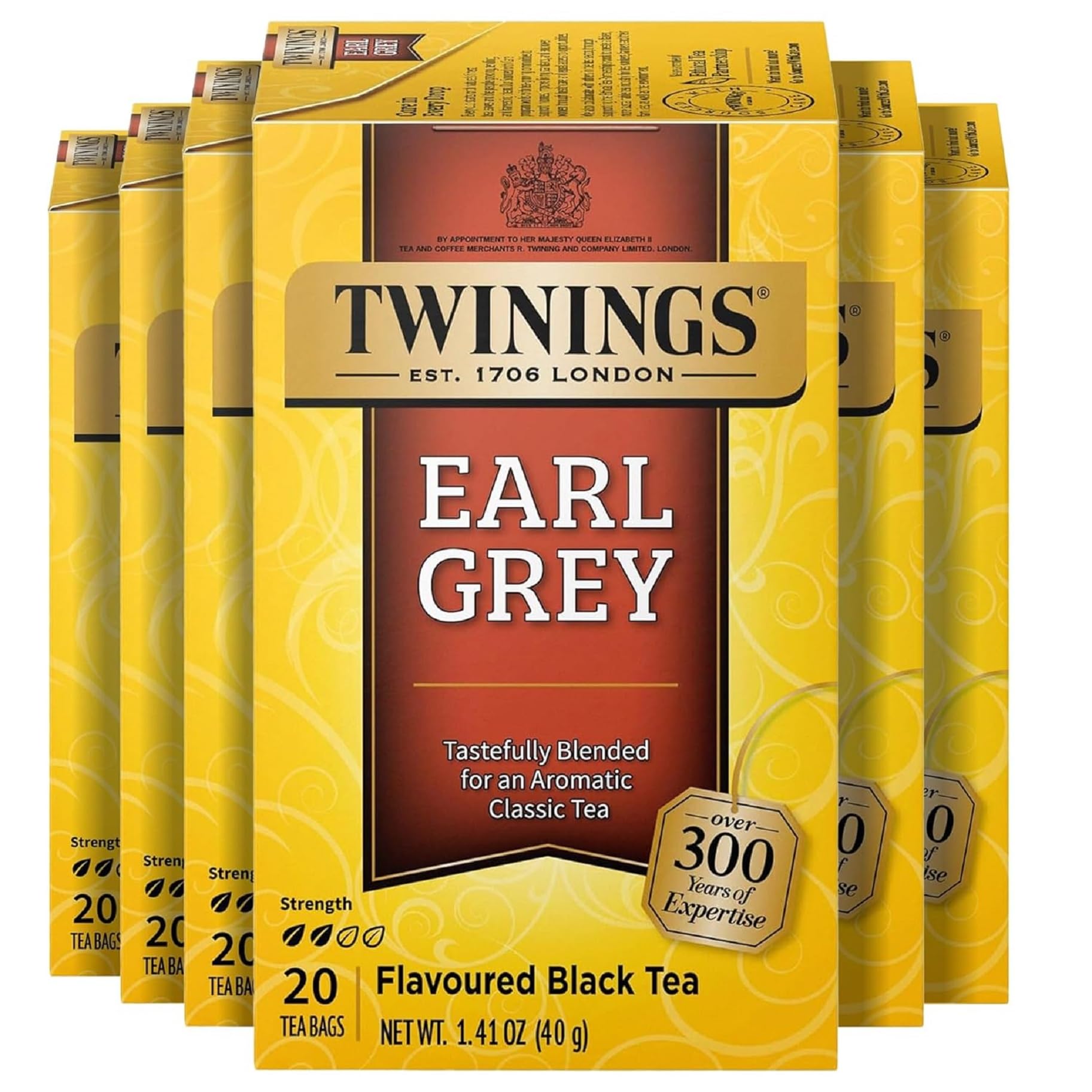 Twinings English Breakfast Black Tea Individually Wrapped Bags, 100 Count (Pack of 1), Smooth, Flavourful, and Robust, Caffeinated, Enjoy Hot or Iced, 100 Teabags