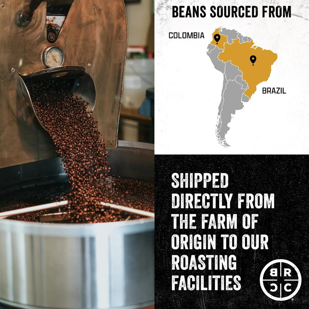 Black Rifle Coffee Company Just Black, 12oz Bag, Whole Bean Medium Roast - Roasted Blend Made from Arabica Beans - Colombian & Brazilian Beans - Veteran Founded & American Made