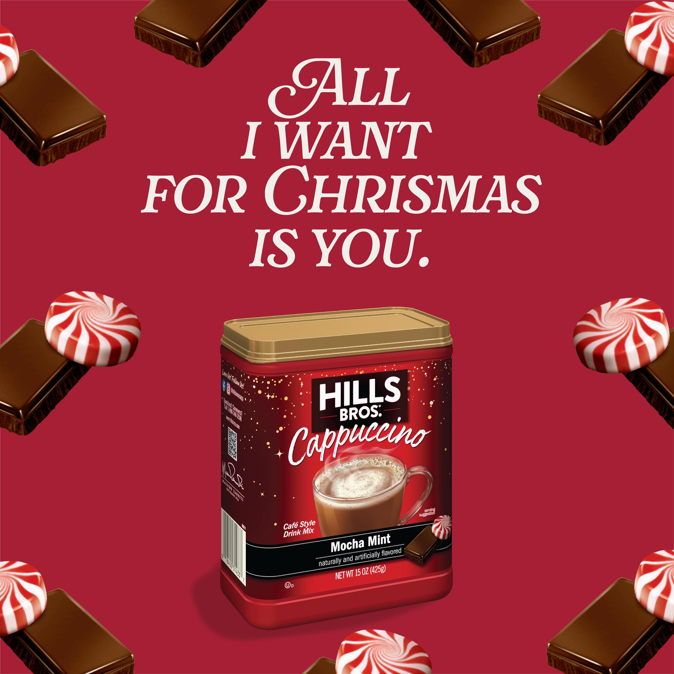 Hills Bros. Cappuccino Mix – Rich, Frothy Coffeehouse-Tasting Instant Drink Mix – Quick and Easy Preparation – Perfect for Hot & Iced Drinks & Creaming Coffee – Rich Variety Pack, 2 Packs of 16oz & 1 Pack of 14oz