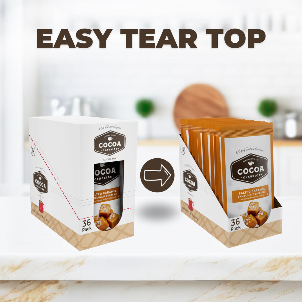 Cocoa Classics Arctic White Cocoa Mix, Hot Chocolate, Made with Nonfat Milk, Just Add Hot Water, Make Hot or Iced Cocoa, Gluten Free, 1.25oz Packets (Pack of 36)