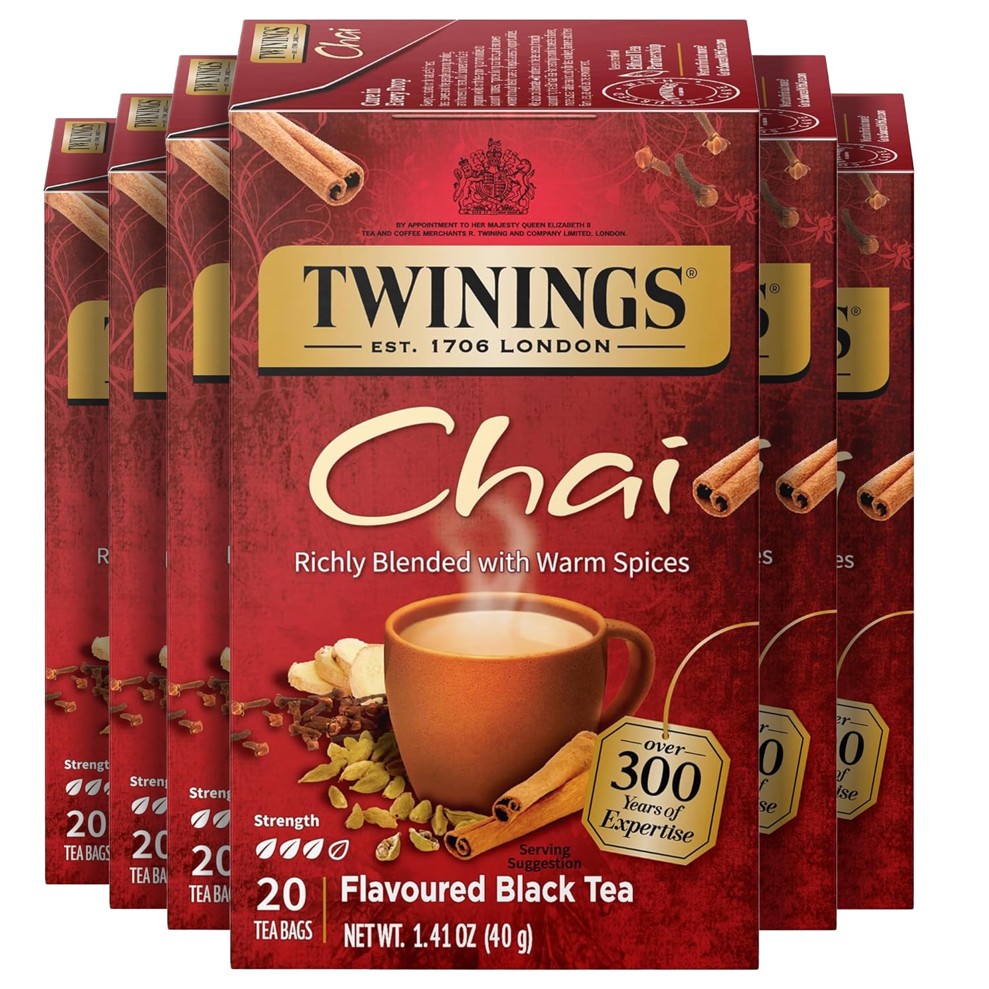 Twinings English Breakfast Black Tea Individually Wrapped Bags, 100 Count (Pack of 1), Smooth, Flavourful, and Robust, Caffeinated, Enjoy Hot or Iced, 100 Teabags