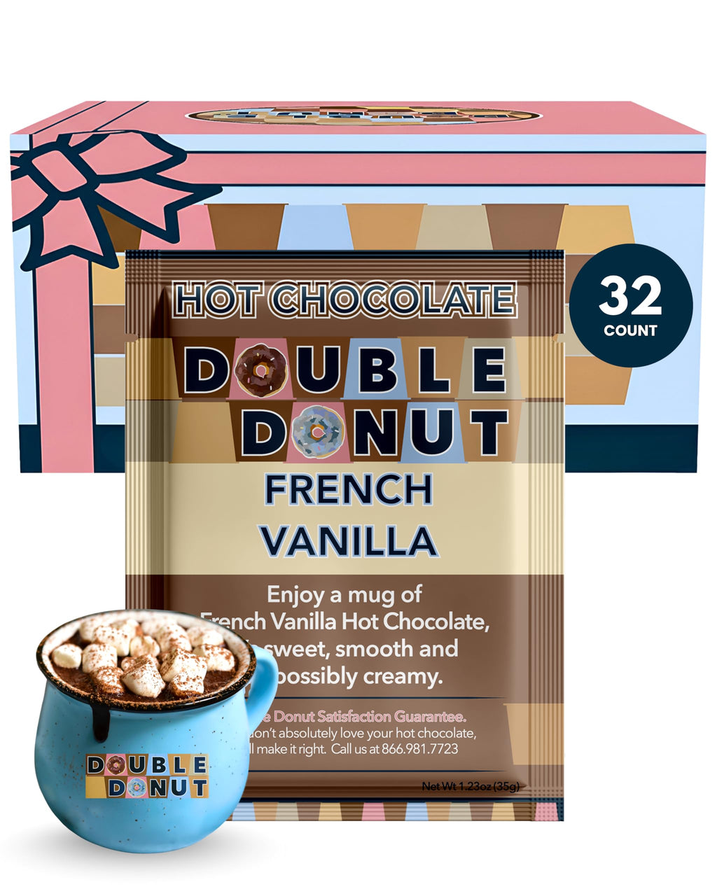 Gourmet Hot Cocoa Mix Variety Pack - Classic, Chocolate Raspberry, Salted Caramel, & Peppermint Hot Chocolate Mix Sets - 32 Count