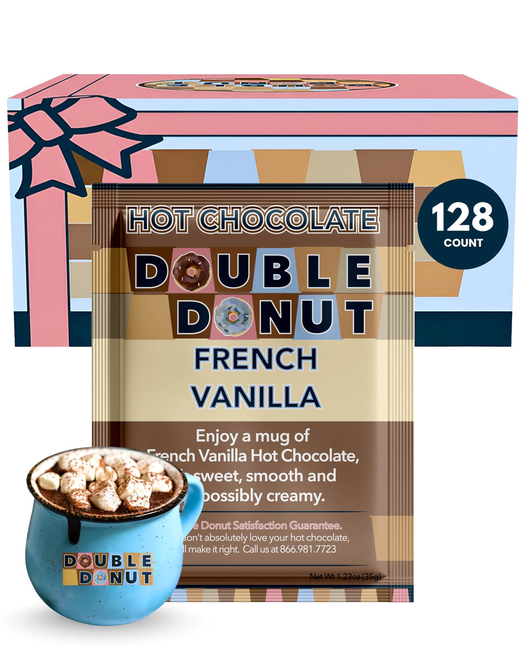 Gourmet Hot Cocoa Mix Variety Pack - Classic, Chocolate Raspberry, Salted Caramel, & Peppermint Hot Chocolate Mix Sets - 32 Count