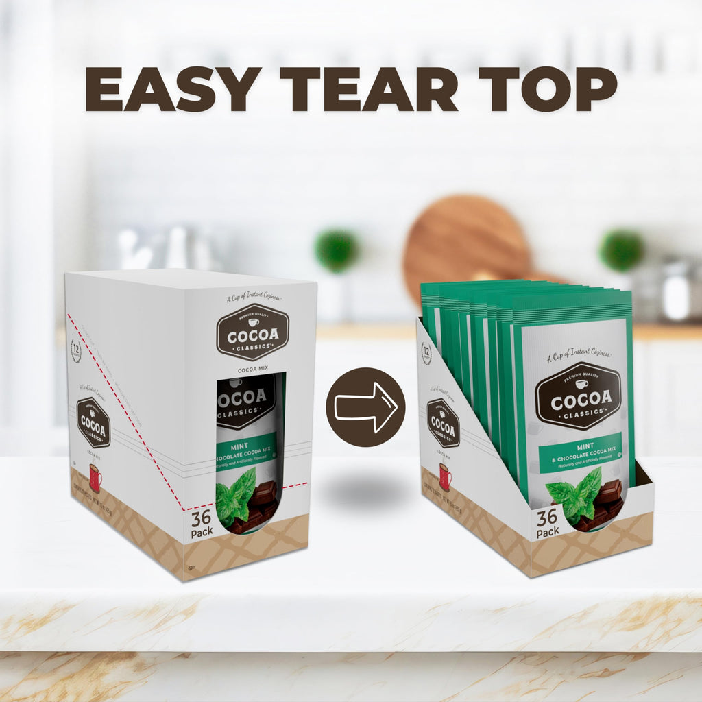 Cocoa Classics Arctic White Cocoa Mix, Hot Chocolate, Made with Nonfat Milk, Just Add Hot Water, Make Hot or Iced Cocoa, Gluten Free, 1.25oz Packets (Pack of 36)