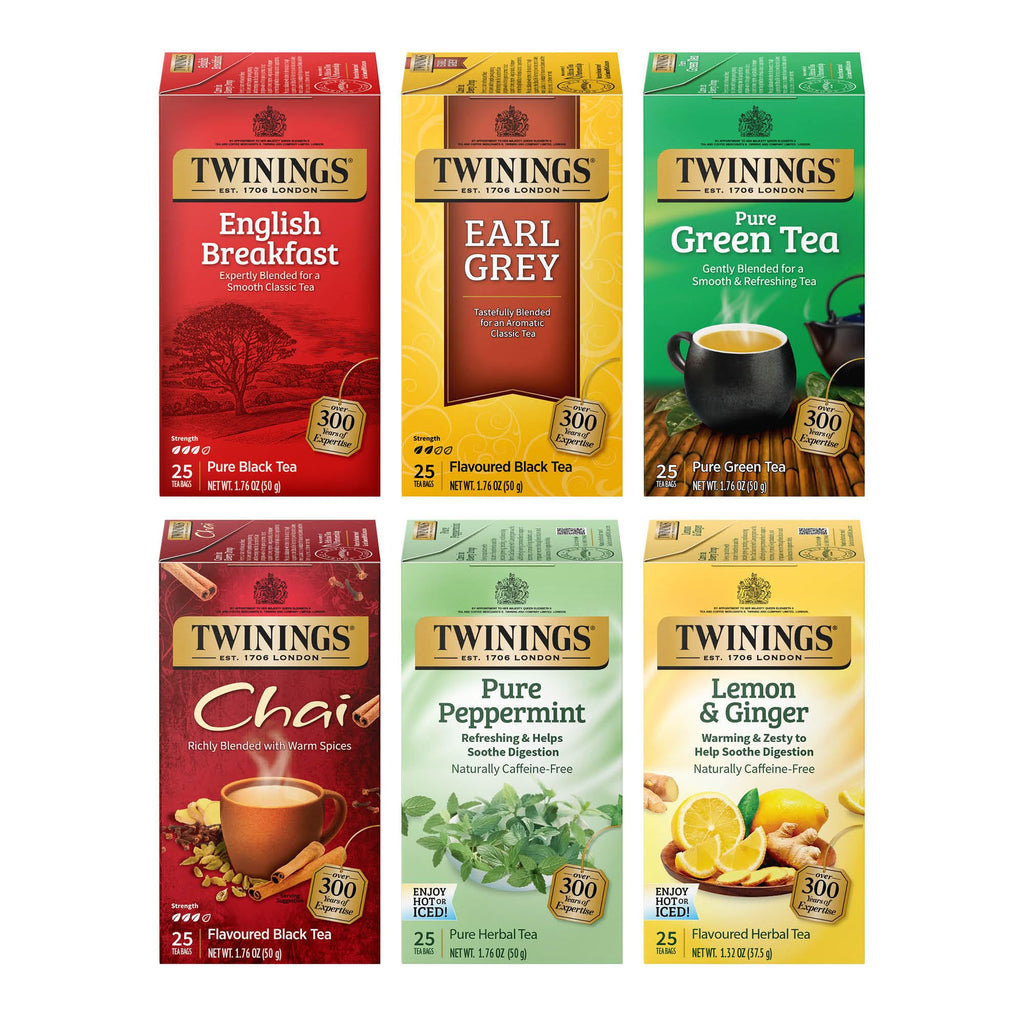 Twinings English Breakfast Black Tea Individually Wrapped Bags, 100 Count (Pack of 1), Smooth, Flavourful, and Robust, Caffeinated, Enjoy Hot or Iced, 100 Teabags