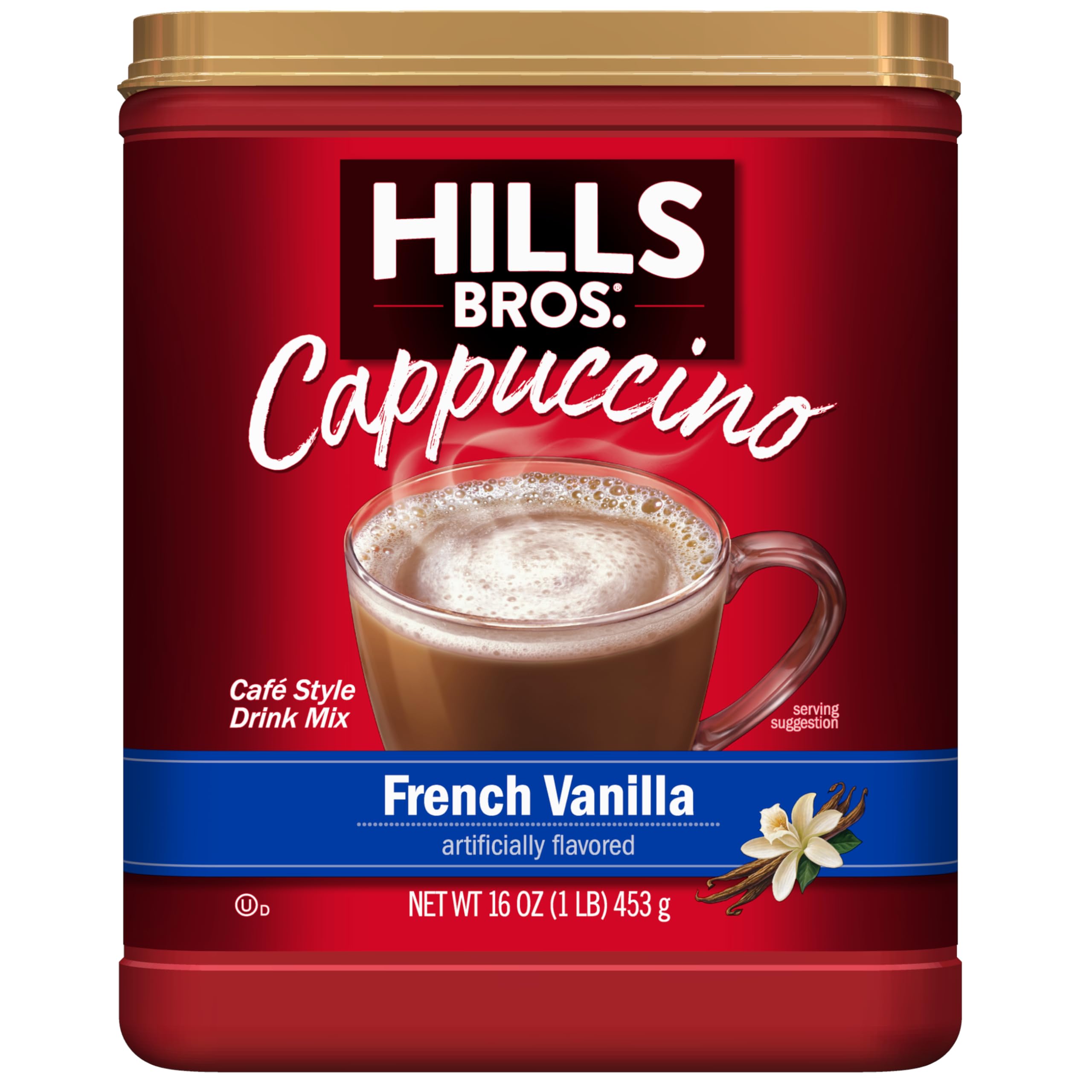Hills Bros. Cappuccino Mix – Rich, Frothy Coffeehouse-Tasting Instant Drink Mix – Quick and Easy Preparation – Perfect for Hot & Iced Drinks & Creaming Coffee – Rich Variety Pack, 2 Packs of 16oz & 1 Pack of 14oz