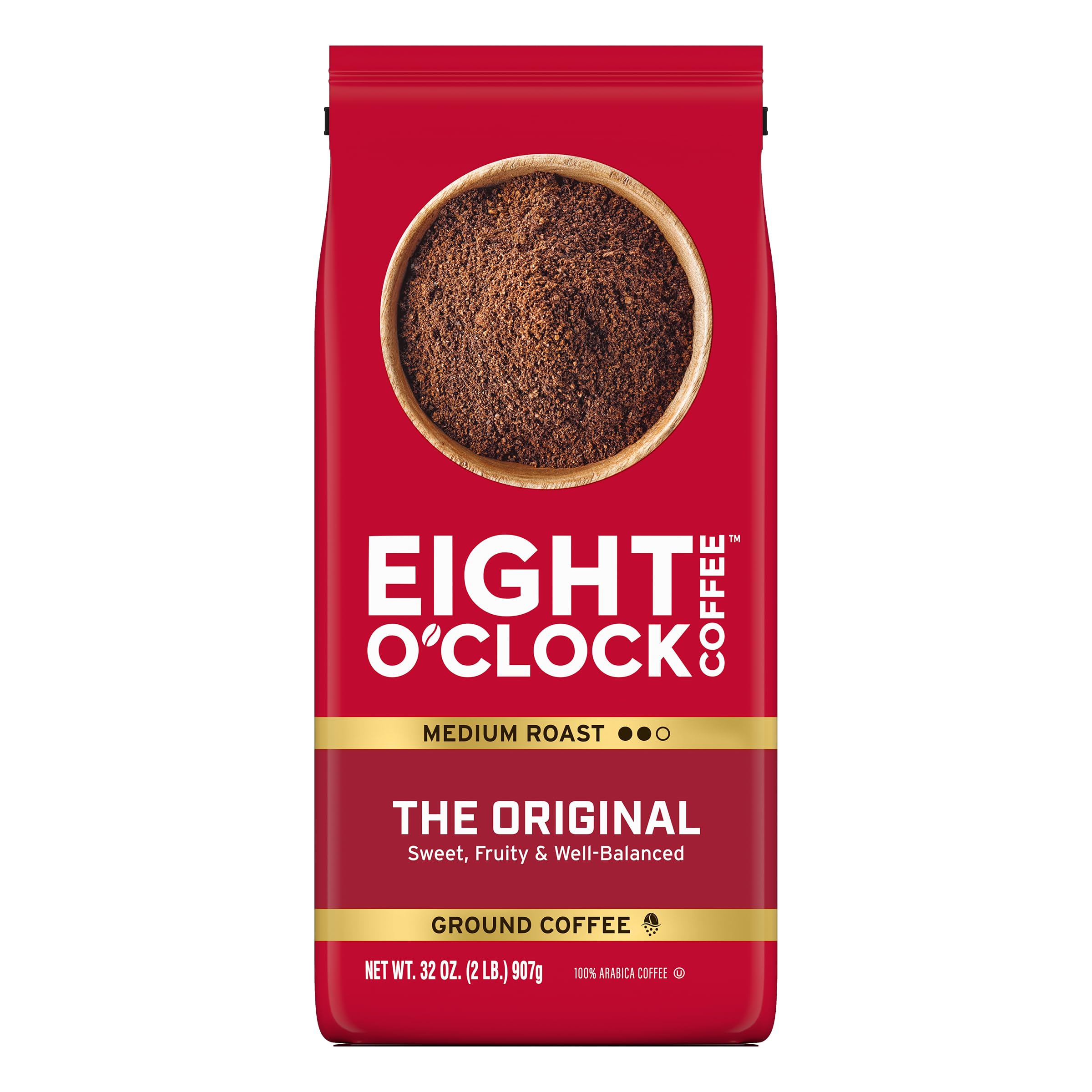 Eight O'Clock Coffee The Original Ground Coffee, Medium Roast, 32 Ounce (Pack of 1) - Sweet, Fruity, Well Balanced