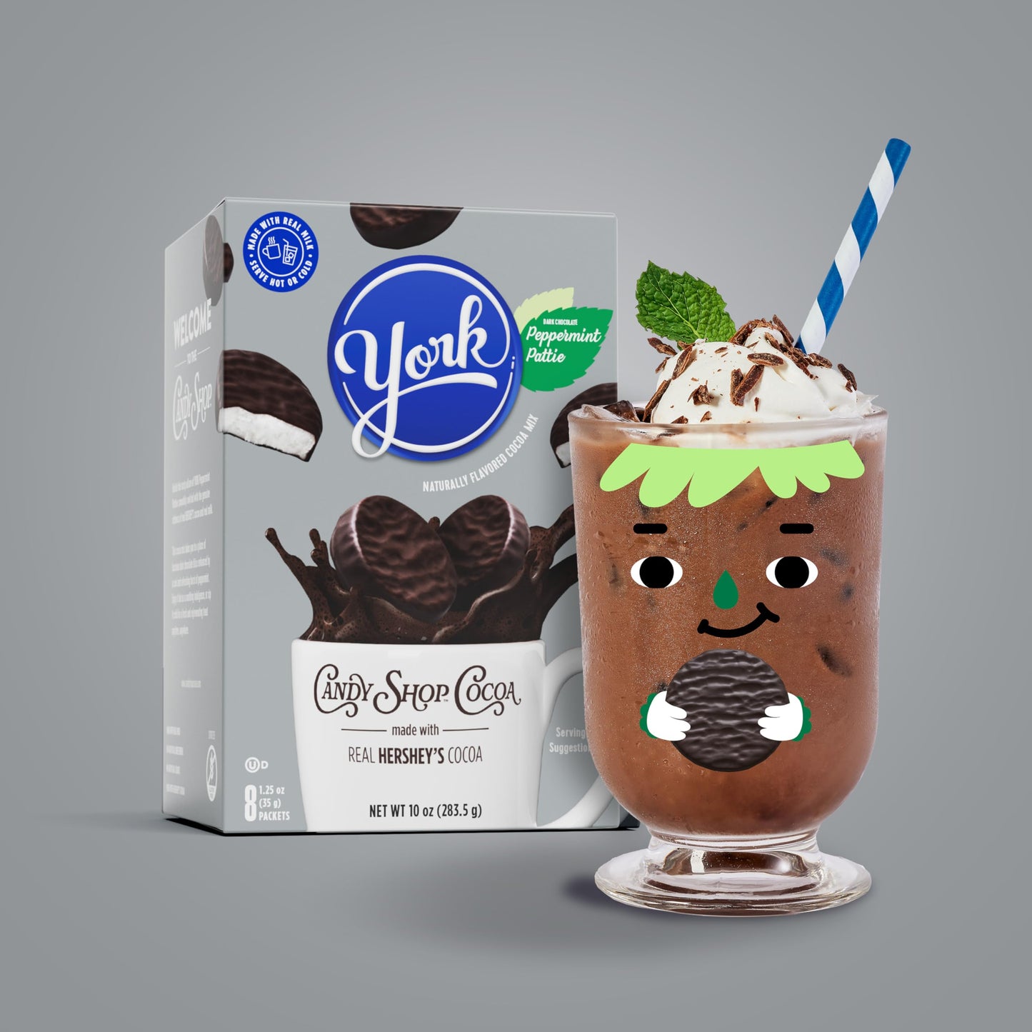 Candy Shop Cocoa HERSHEY'S Milk Chocolate Cocoa Mix, Hot Chocolate, Make Hot or Iced Cocoa, Made With Real Milk, Gluten Free, 1.25 oz packet (24 count)