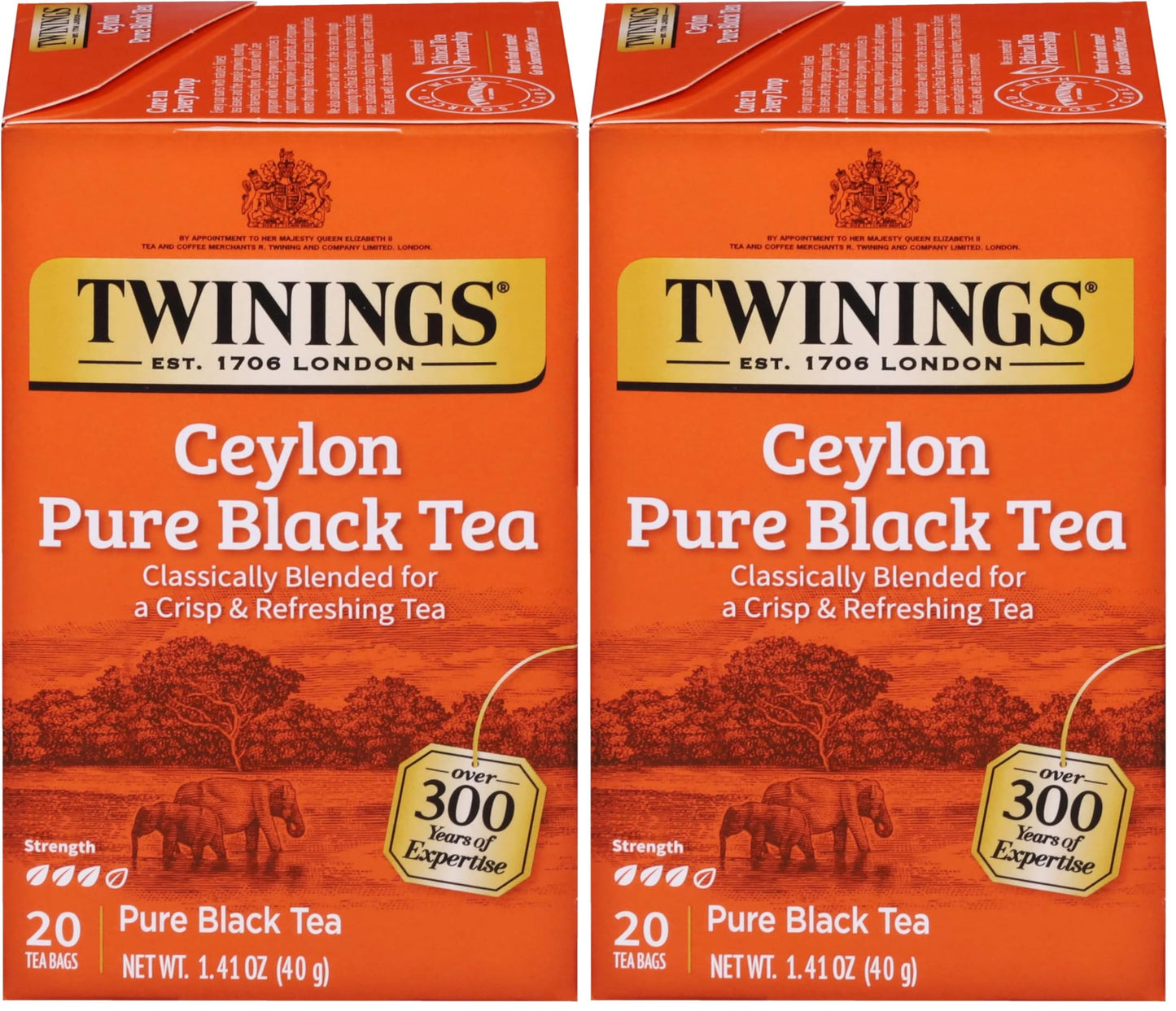 Twinings English Breakfast Black Tea Individually Wrapped Bags, 100 Count (Pack of 1), Smooth, Flavourful, and Robust, Caffeinated, Enjoy Hot or Iced, 100 Teabags