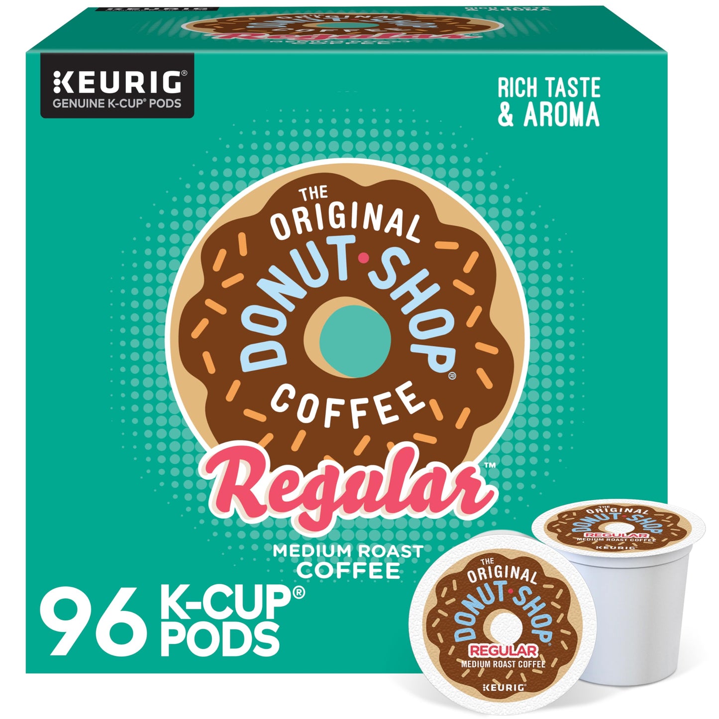The Original Donut Shop Regular, Single-Serve Keurig K-Cup Pods, Medium Roast Coffee Pods, 32 Count