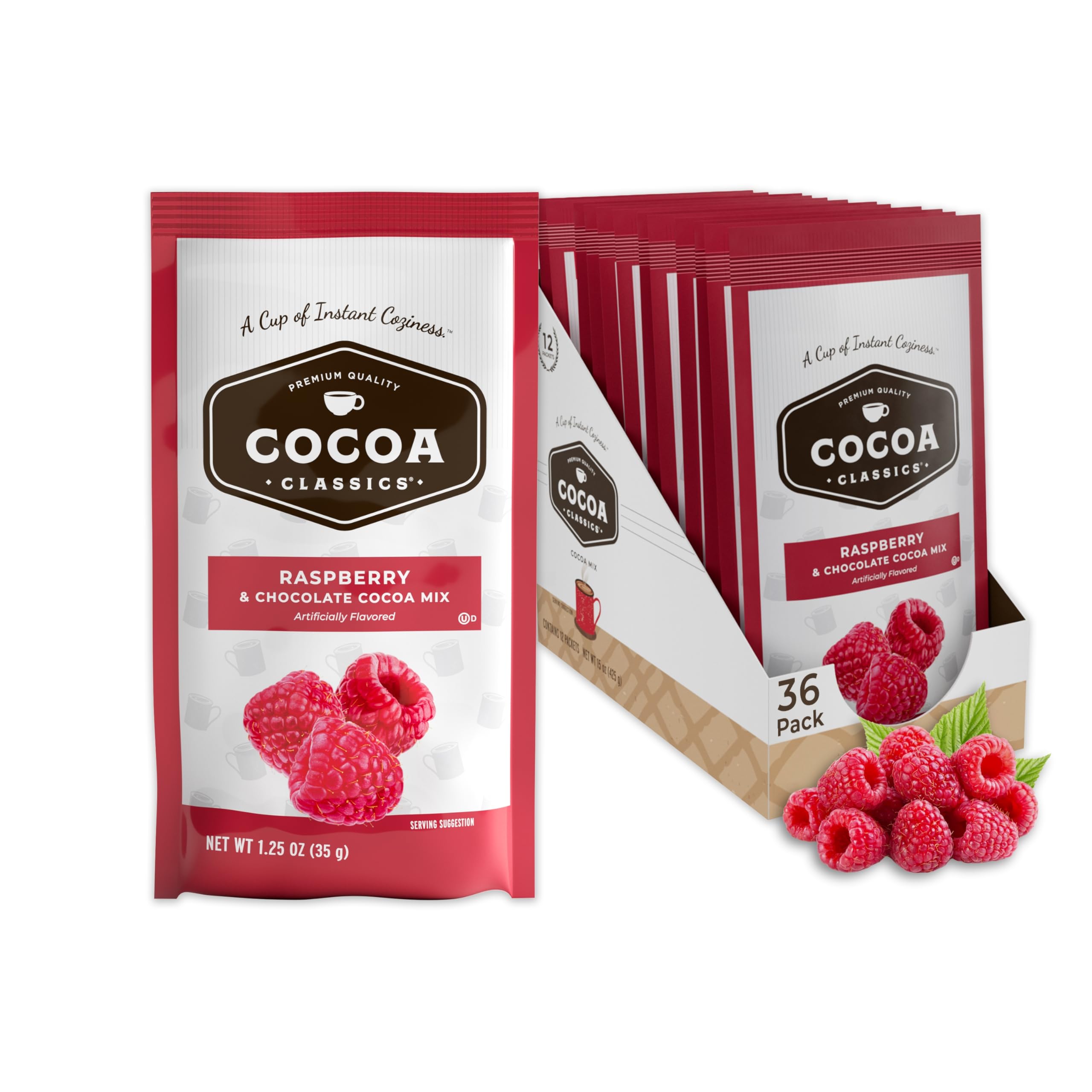 Cocoa Classics Arctic White Cocoa Mix, Hot Chocolate, Made with Nonfat Milk, Just Add Hot Water, Make Hot or Iced Cocoa, Gluten Free, 1.25oz Packets (Pack of 36)
