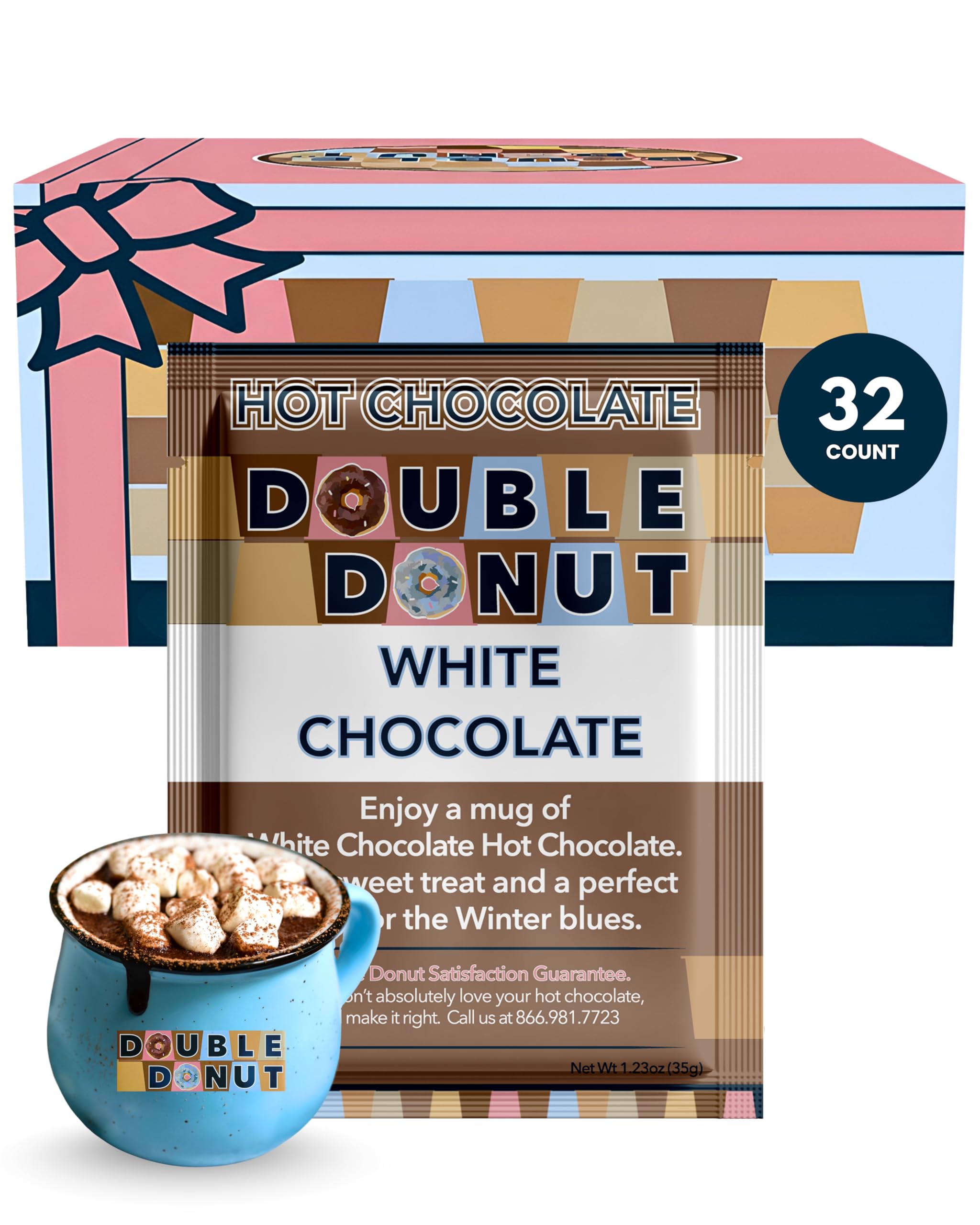 Gourmet Hot Cocoa Mix Variety Pack - Classic, Chocolate Raspberry, Salted Caramel, & Peppermint Hot Chocolate Mix Sets - 32 Count