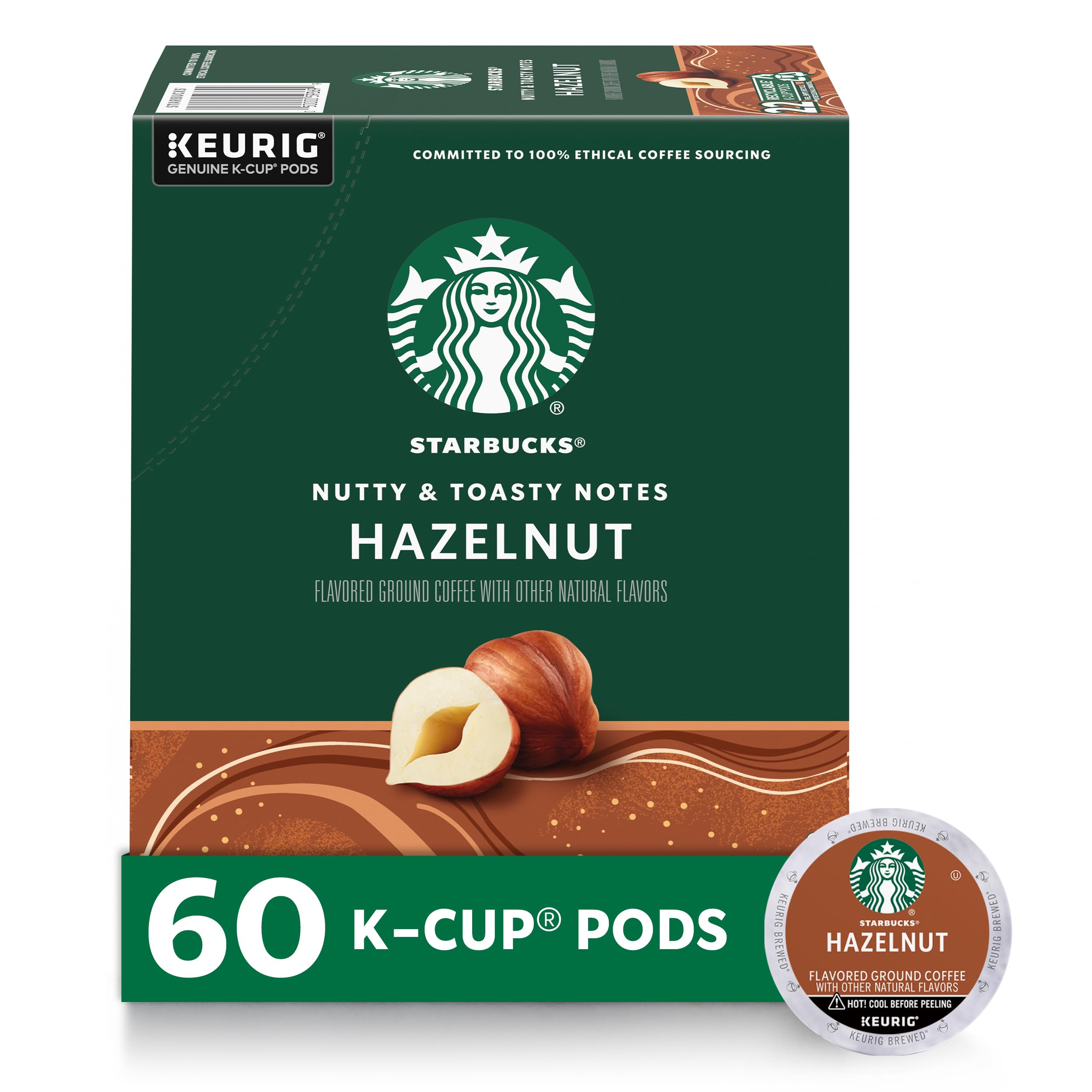 Starbucks Coffee K-Cup Pods,  Flavored Selection Coffee, Naturally Flavored, 100% Arabica, 6 Boxes (60 Pods Total)