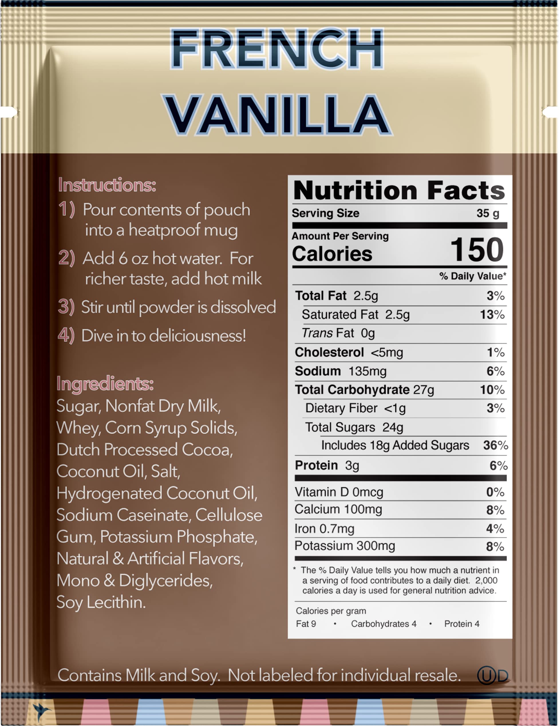 Gourmet Hot Cocoa Mix Variety Pack - Classic, Chocolate Raspberry, Salted Caramel, & Peppermint Hot Chocolate Mix Sets - 32 Count