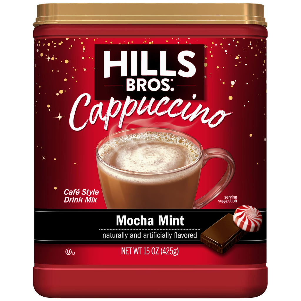 Hills Bros. Cappuccino Mix – Rich, Frothy Coffeehouse-Tasting Instant Drink Mix – Quick and Easy Preparation – Perfect for Hot & Iced Drinks & Creaming Coffee – Rich Variety Pack, 2 Packs of 16oz & 1 Pack of 14oz