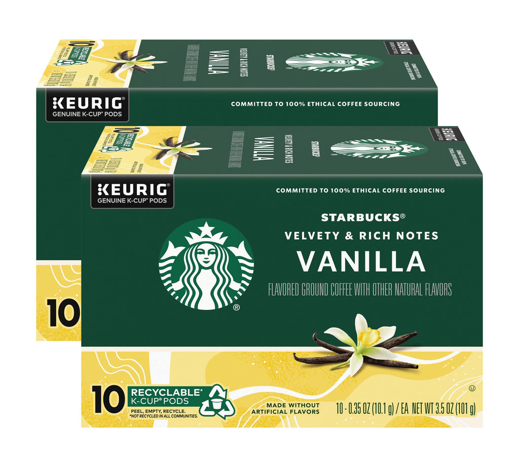 Starbucks Coffee K-Cup Pods,  Flavored Selection Coffee, Naturally Flavored, 100% Arabica, 6 Boxes (60 Pods Total)