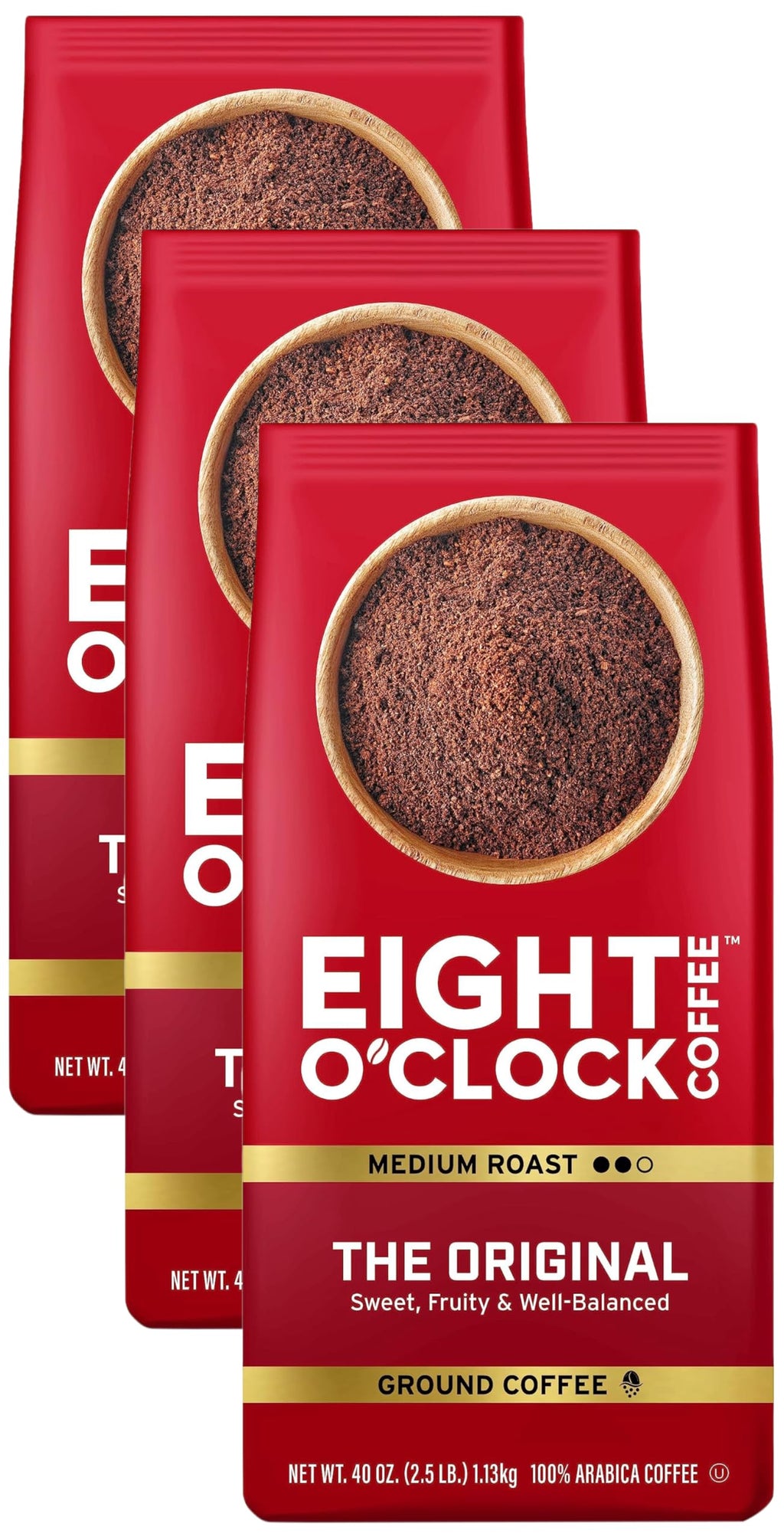 Eight O'Clock Coffee The Original Ground Coffee, Medium Roast, 32 Ounce (Pack of 1) - Sweet, Fruity, Well Balanced
