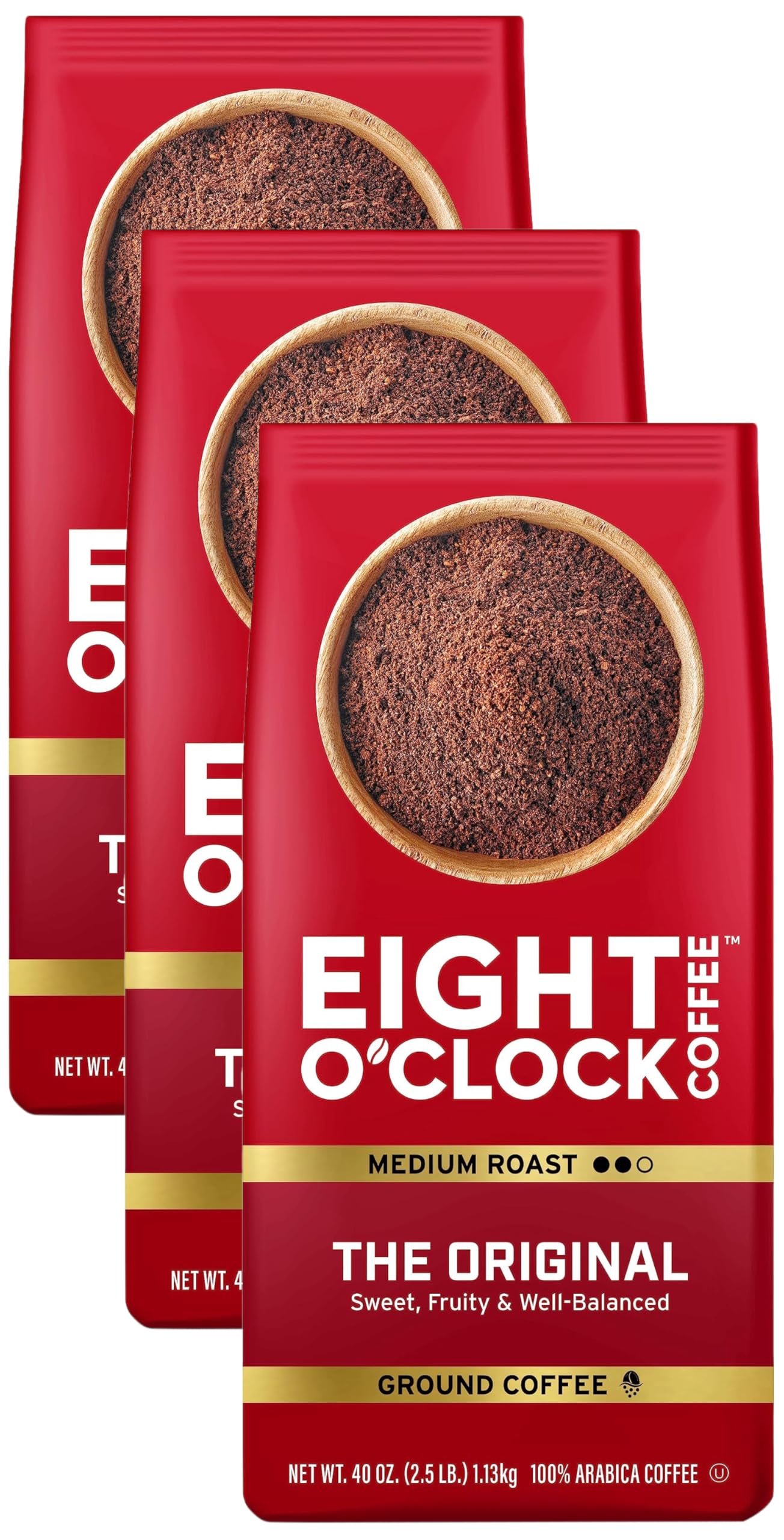 Eight O'Clock Coffee The Original Ground Coffee, Medium Roast, 32 Ounce (Pack of 1) - Sweet, Fruity, Well Balanced
