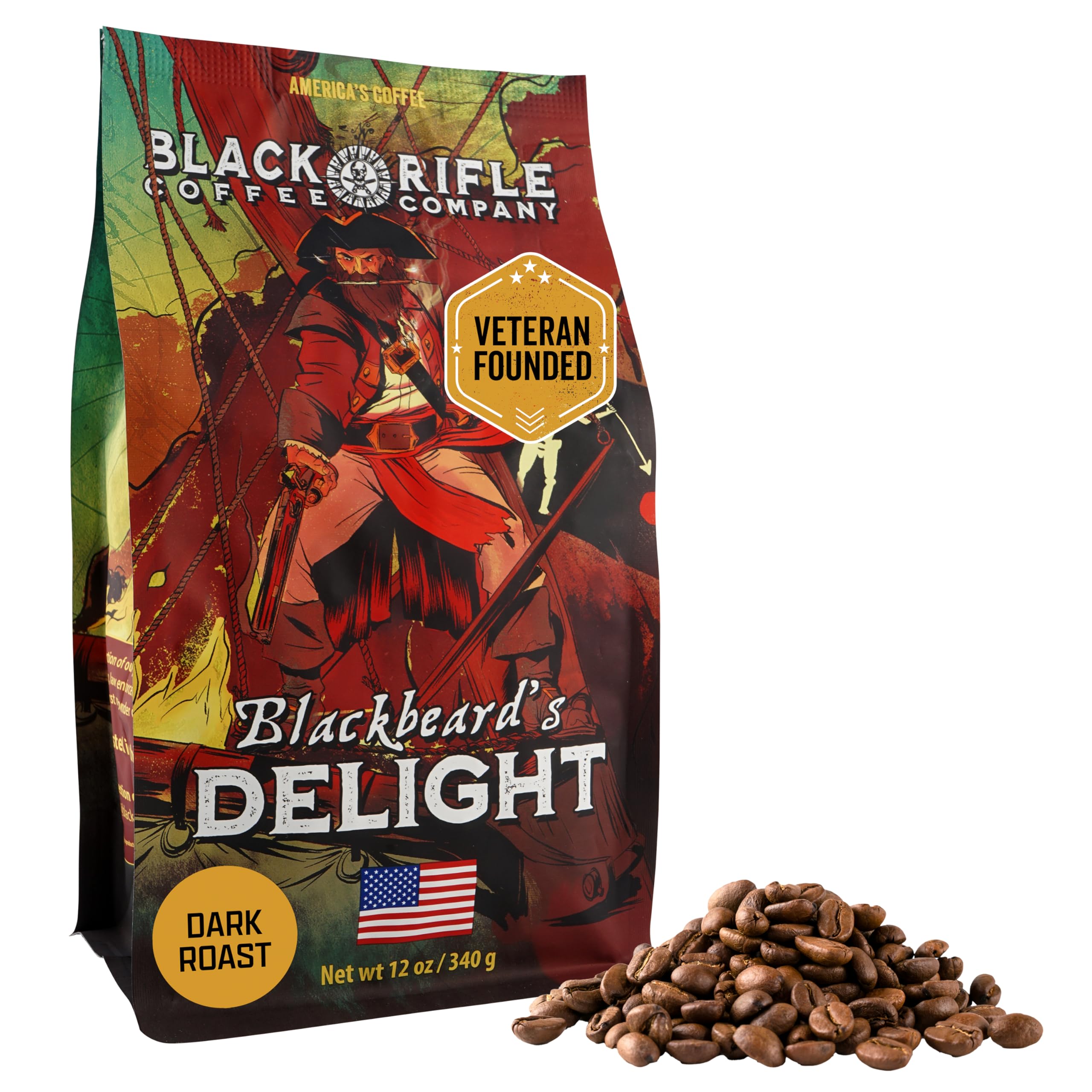 Black Rifle Coffee Company Espresso Mule Dark Roast Whole Bean Coffee – Bold Espresso with Notes of Chocolate, Bing Cherry & Caramelized Sugar 11oz