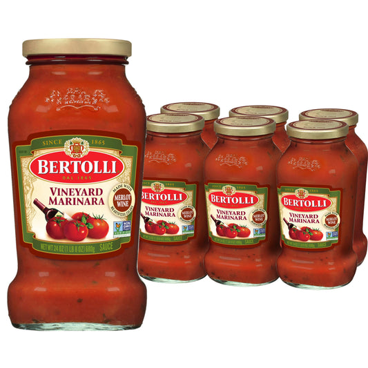 Bertolli Pasta Sauce with Tomato and Basil, Spaghetti Tomato Sauce, 24 oz (Pack of 6)