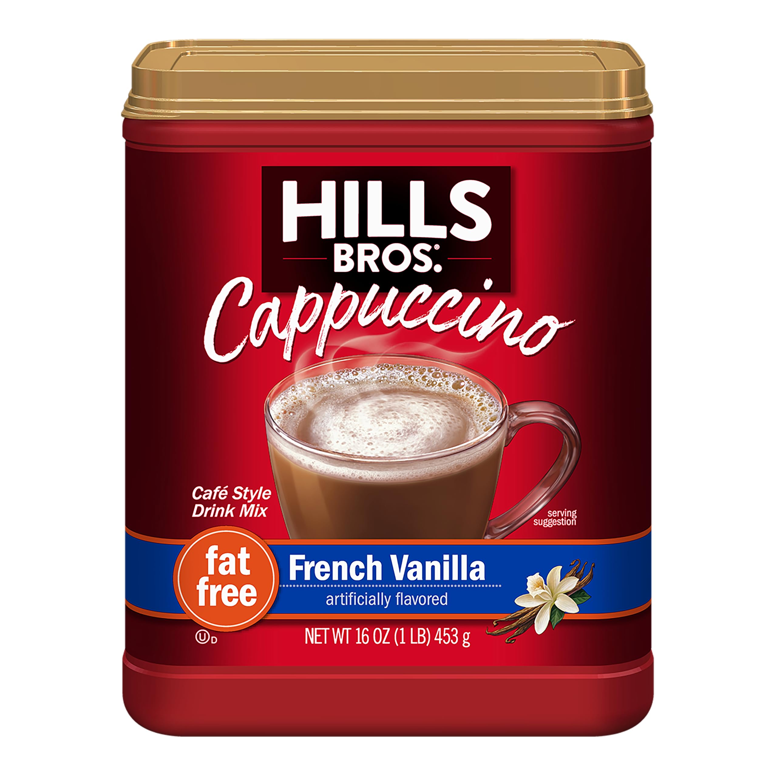 Hills Bros. Cappuccino Mix – Rich, Frothy Coffeehouse-Tasting Instant Drink Mix – Quick and Easy Preparation – Perfect for Hot & Iced Drinks & Creaming Coffee – Rich Variety Pack, 2 Packs of 16oz & 1 Pack of 14oz