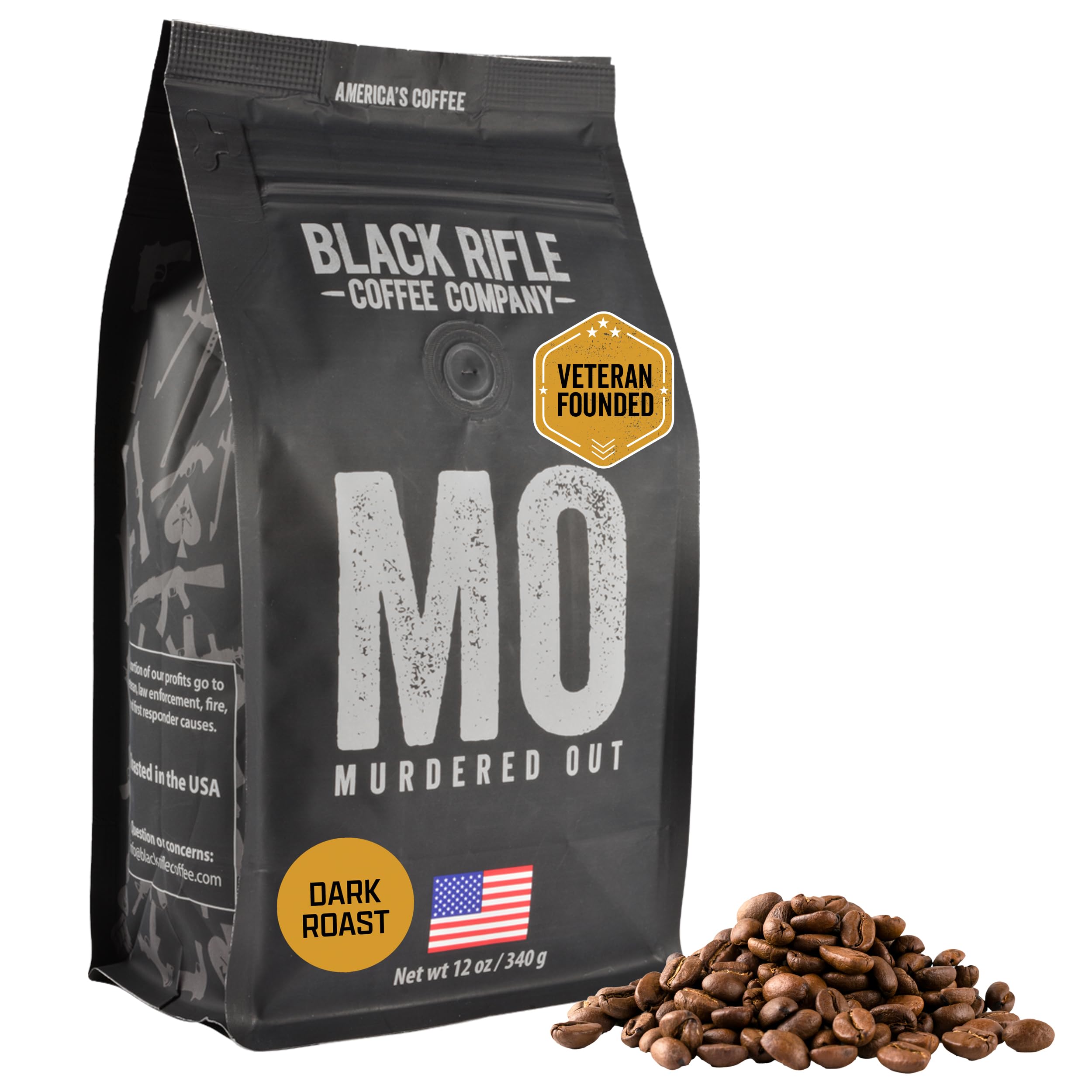 Black Rifle Coffee Company Espresso Mule Dark Roast Whole Bean Coffee – Bold Espresso with Notes of Chocolate, Bing Cherry & Caramelized Sugar 11oz