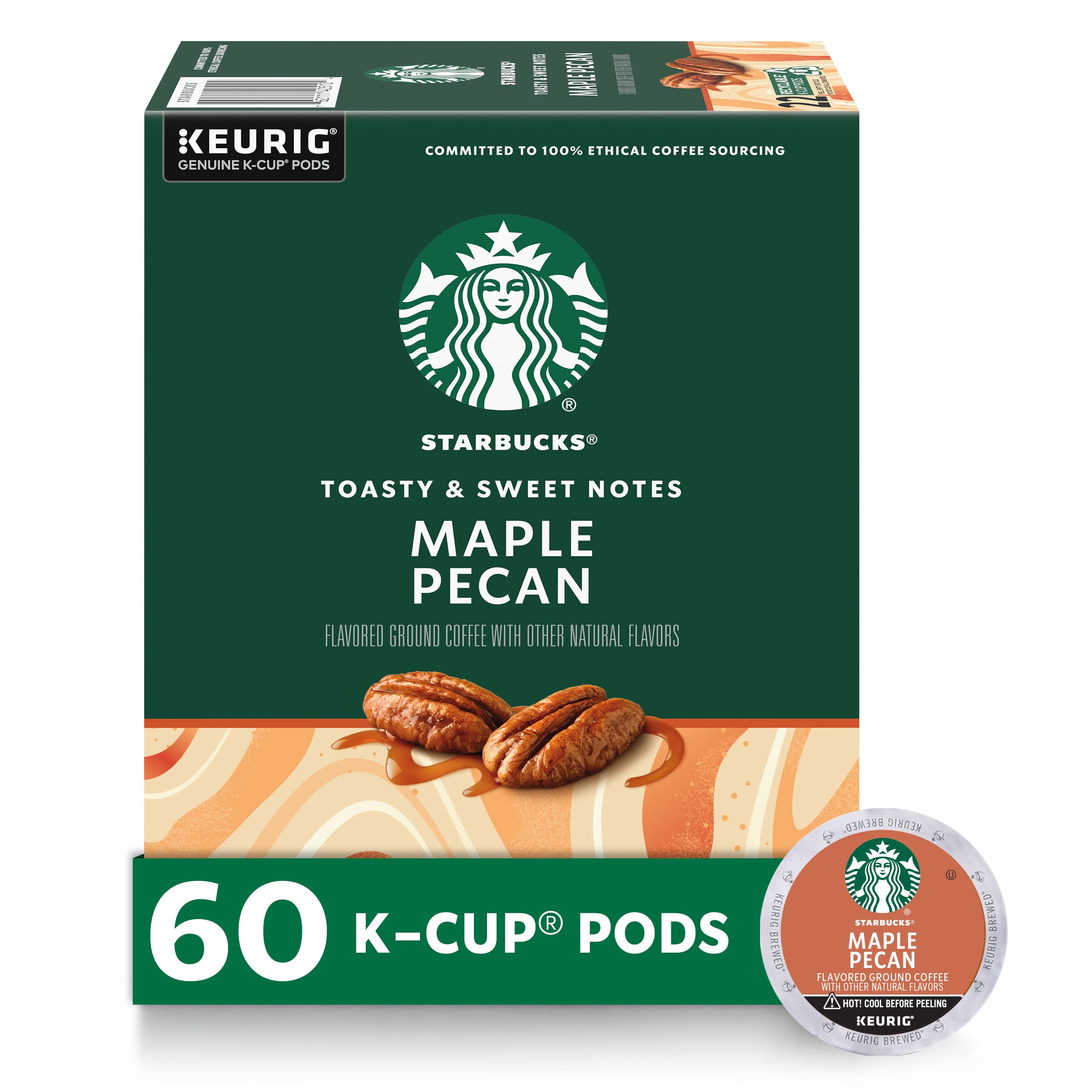 Starbucks Coffee K-Cup Pods,  Flavored Selection Coffee, Naturally Flavored, 100% Arabica, 6 Boxes (60 Pods Total)