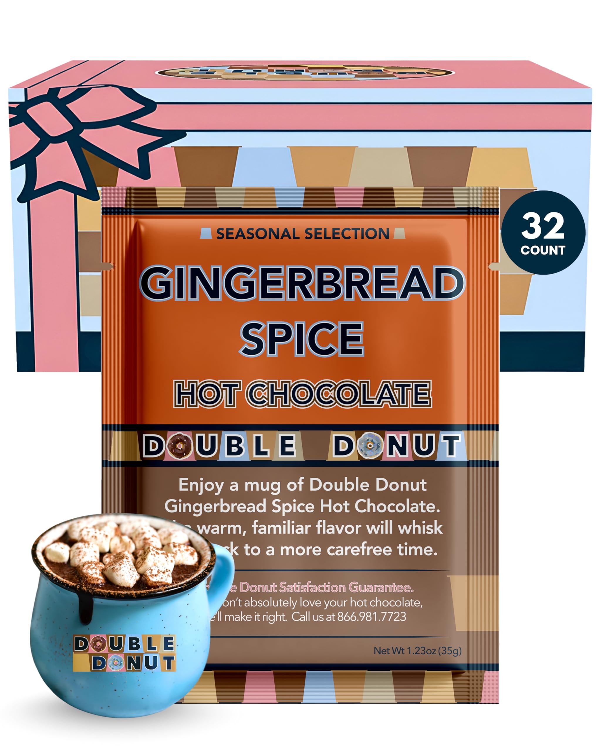 Gourmet Hot Cocoa Mix Variety Pack - Classic, Chocolate Raspberry, Salted Caramel, & Peppermint Hot Chocolate Mix Sets - 32 Count