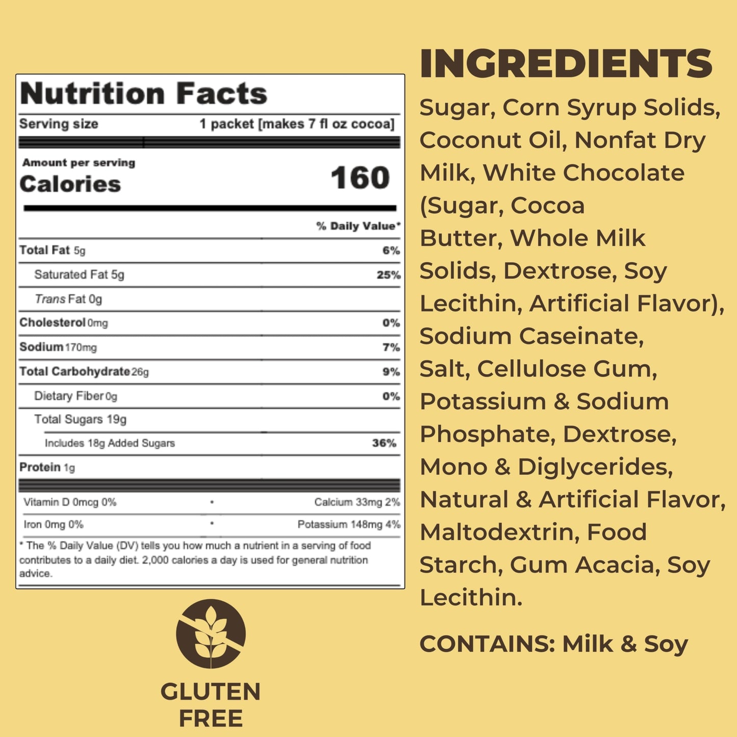 Cocoa Classics Arctic White Cocoa Mix, Hot Chocolate, Made with Nonfat Milk, Just Add Hot Water, Make Hot or Iced Cocoa, Gluten Free, 1.25oz Packets (Pack of 36)