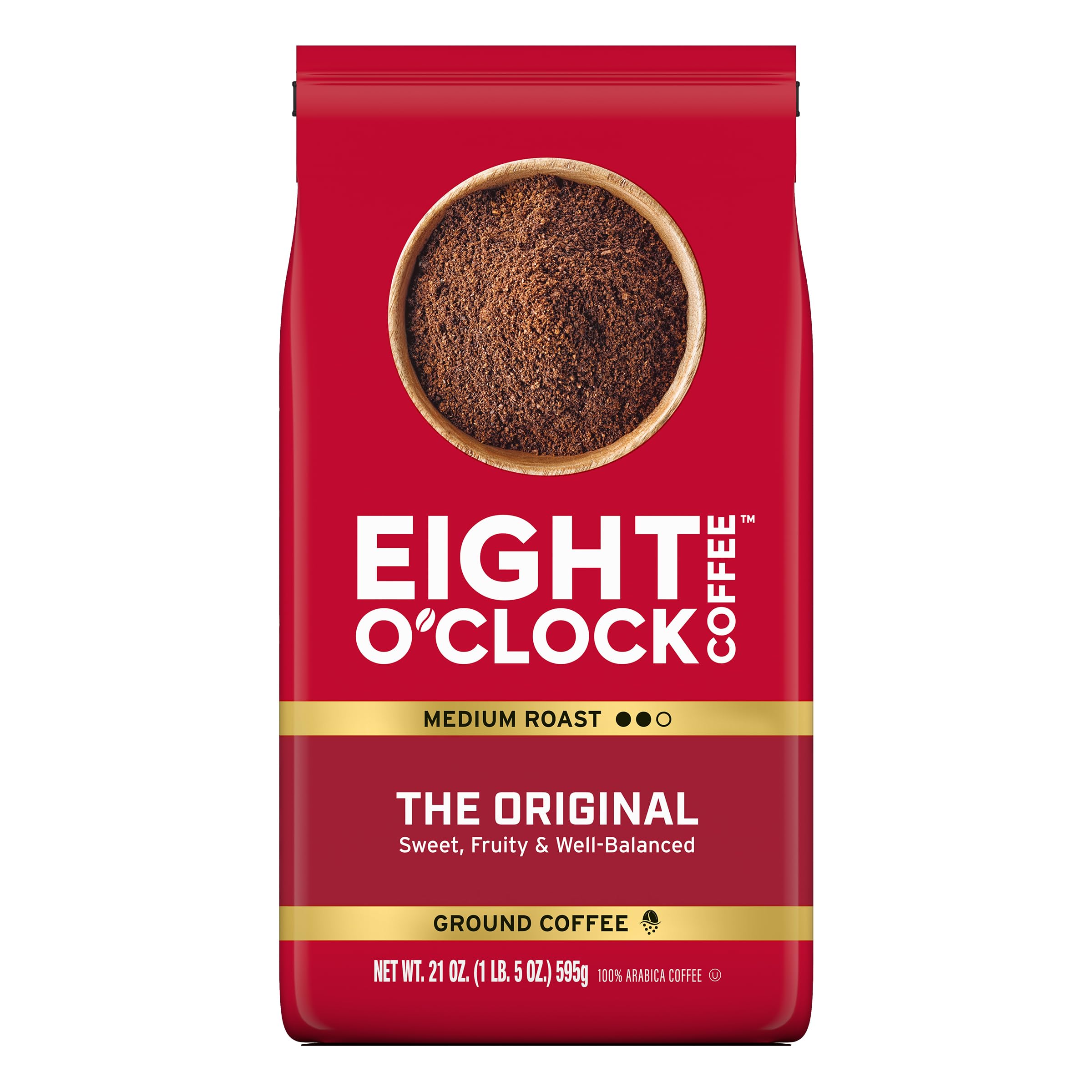Eight O'Clock Coffee The Original Ground Coffee, Medium Roast, 32 Ounce (Pack of 1) - Sweet, Fruity, Well Balanced