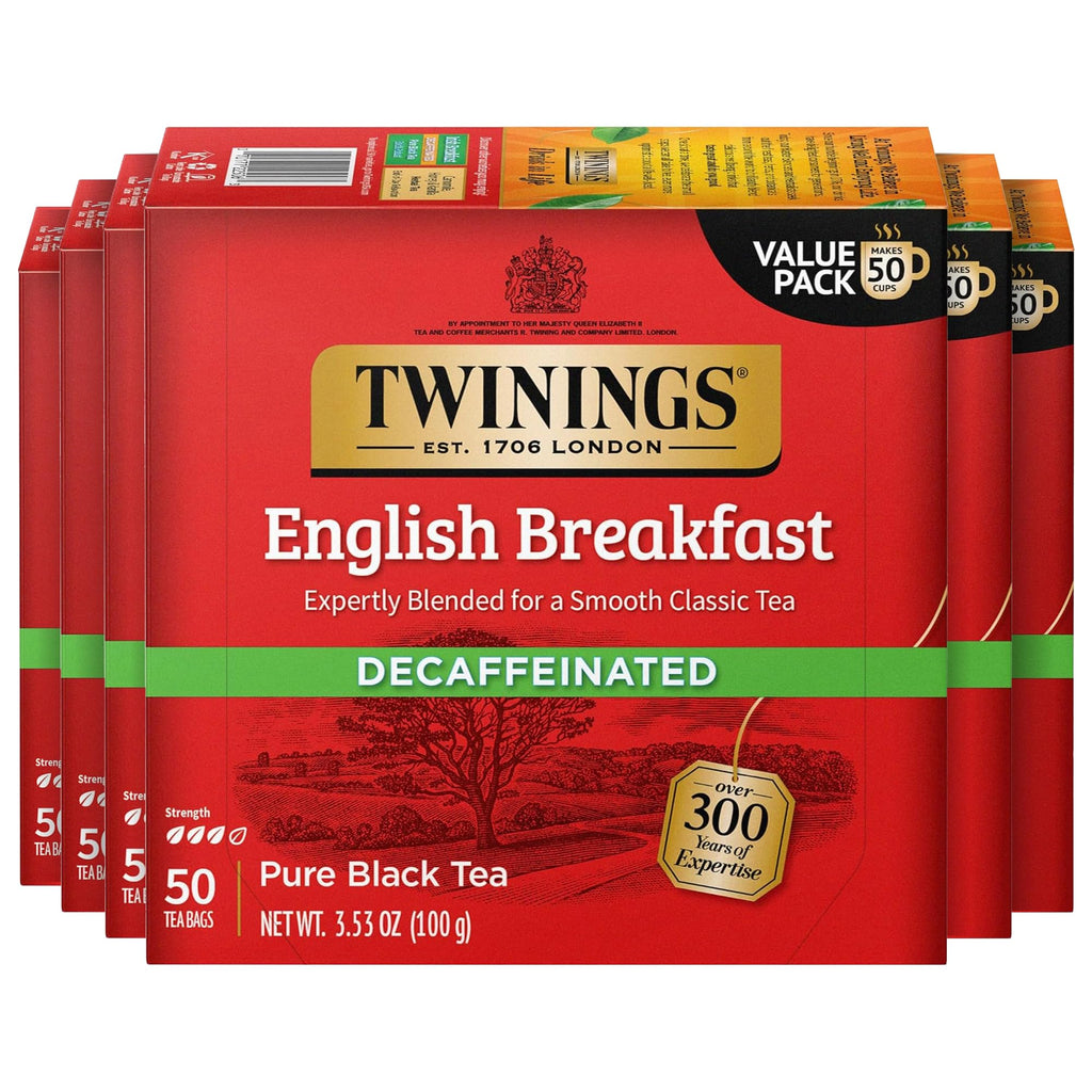 Twinings English Breakfast Black Tea Individually Wrapped Bags, 100 Count (Pack of 1), Smooth, Flavourful, and Robust, Caffeinated, Enjoy Hot or Iced, 100 Teabags