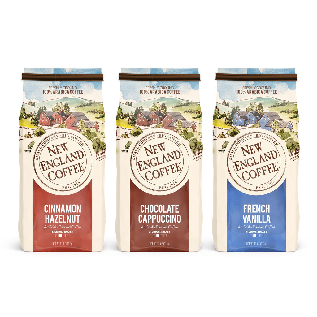 New England Coffee Breakfast Blend Medium Roast Ground Coffee, 12oz Bag (Pack of 1)