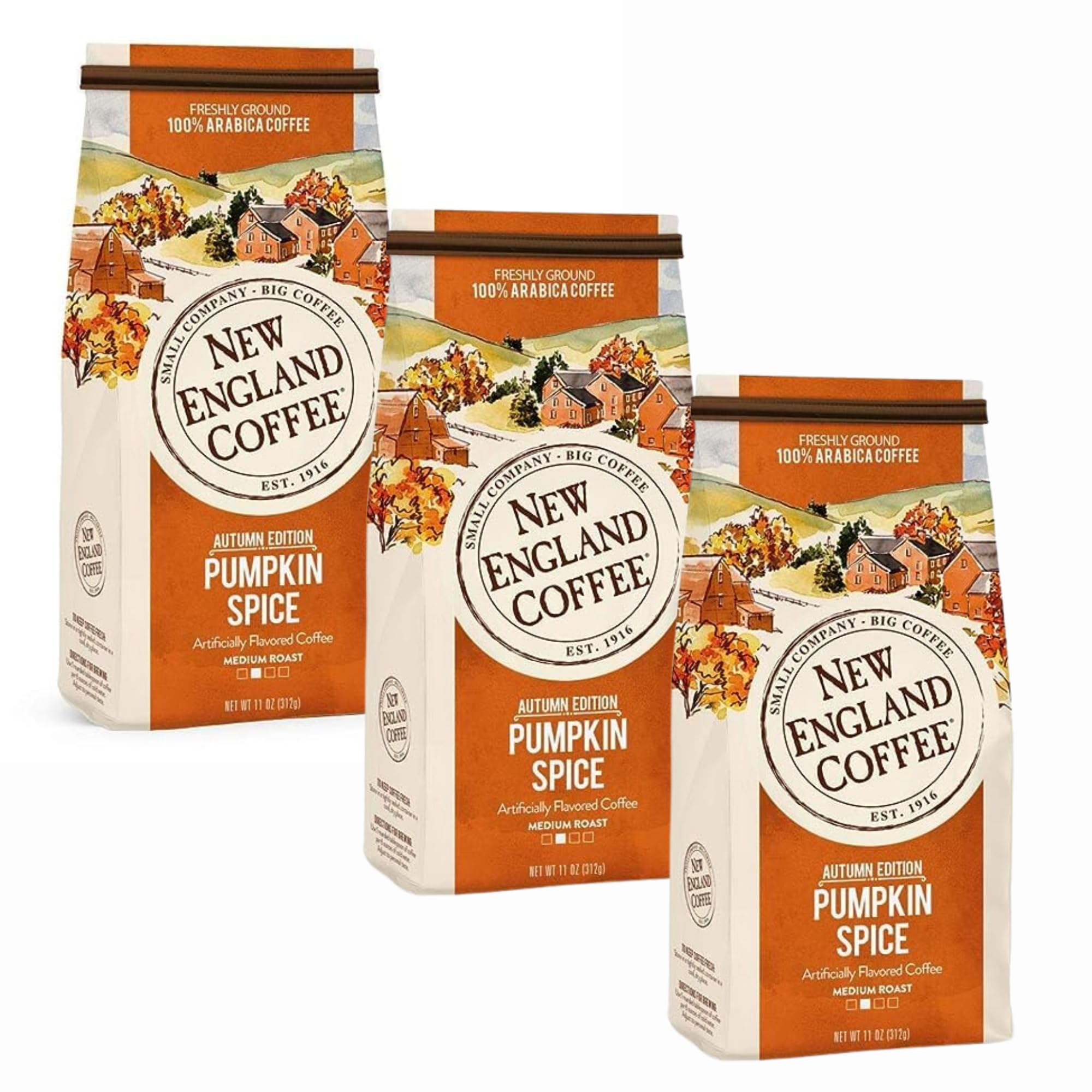 New England Coffee Breakfast Blend Medium Roast Ground Coffee, 12oz Bag (Pack of 1)