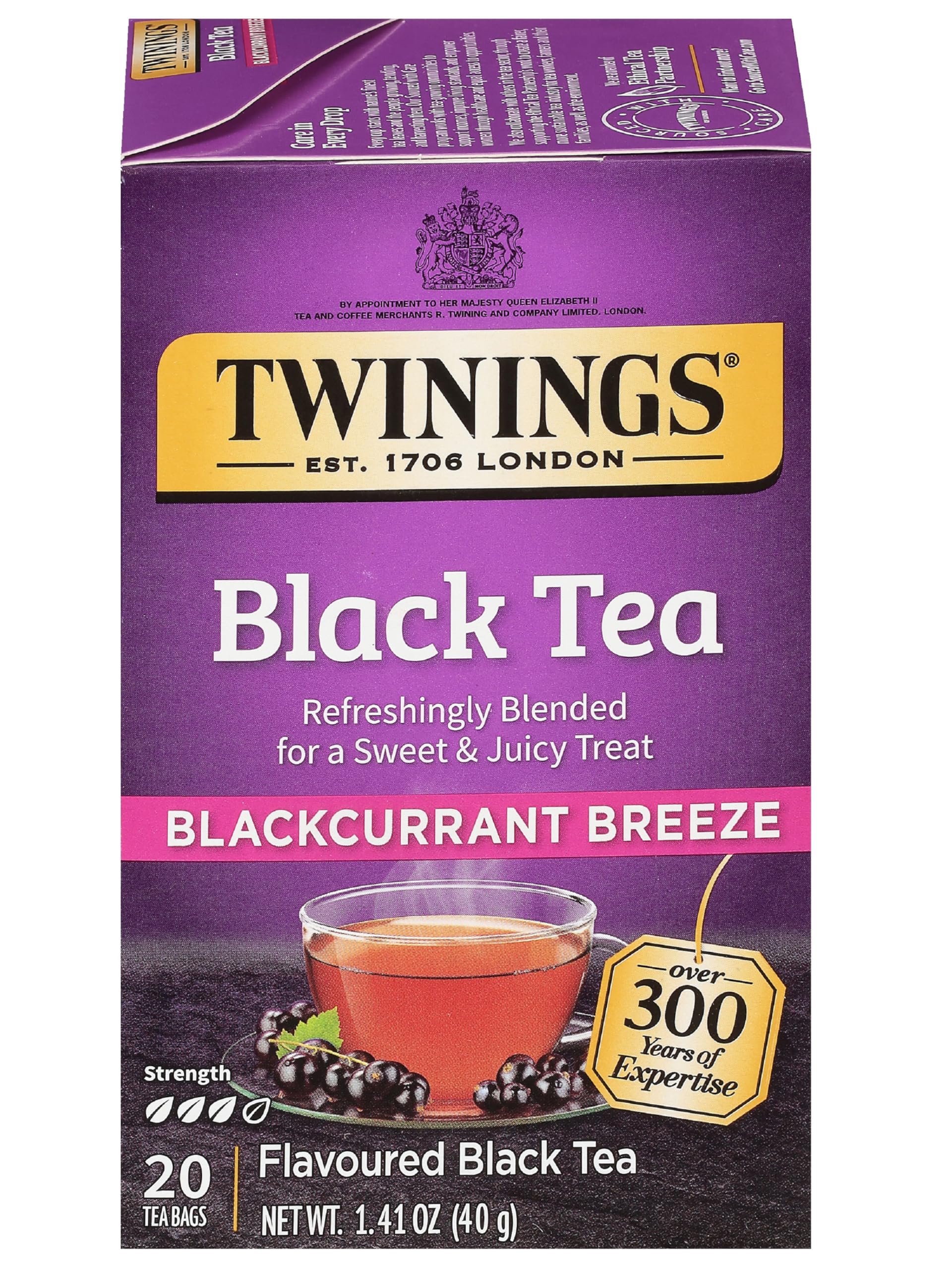 Twinings English Breakfast Black Tea Individually Wrapped Bags, 100 Count (Pack of 1), Smooth, Flavourful, and Robust, Caffeinated, Enjoy Hot or Iced, 100 Teabags