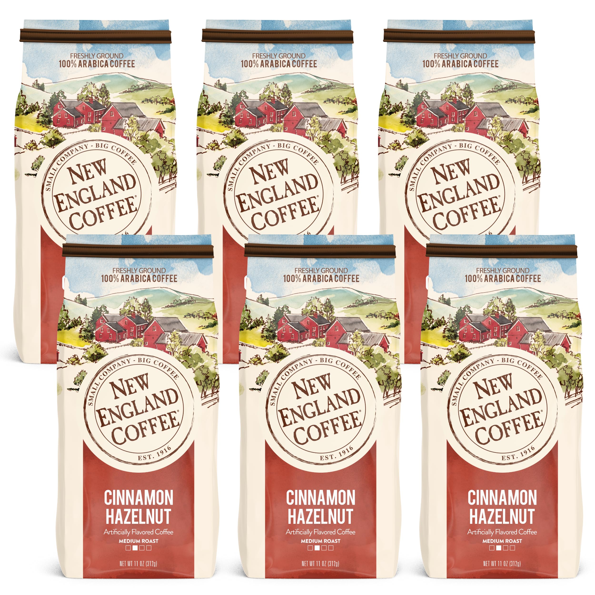 New England Coffee Breakfast Blend Medium Roast Ground Coffee, 12oz Bag (Pack of 1)