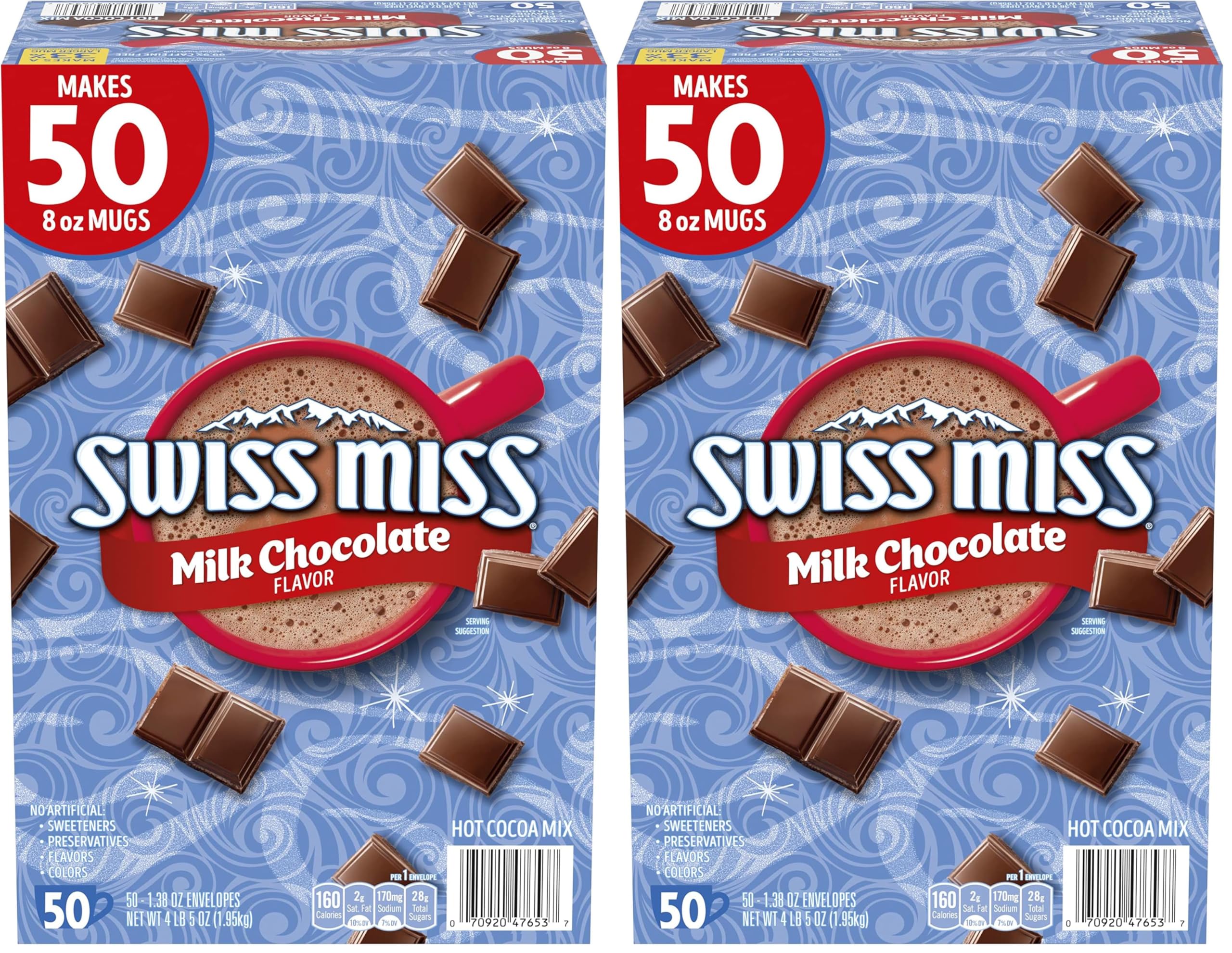 Swiss Miss Milk Chocolate Flavor Hot Cocoa Mix, 1.38 oz. 50-Count