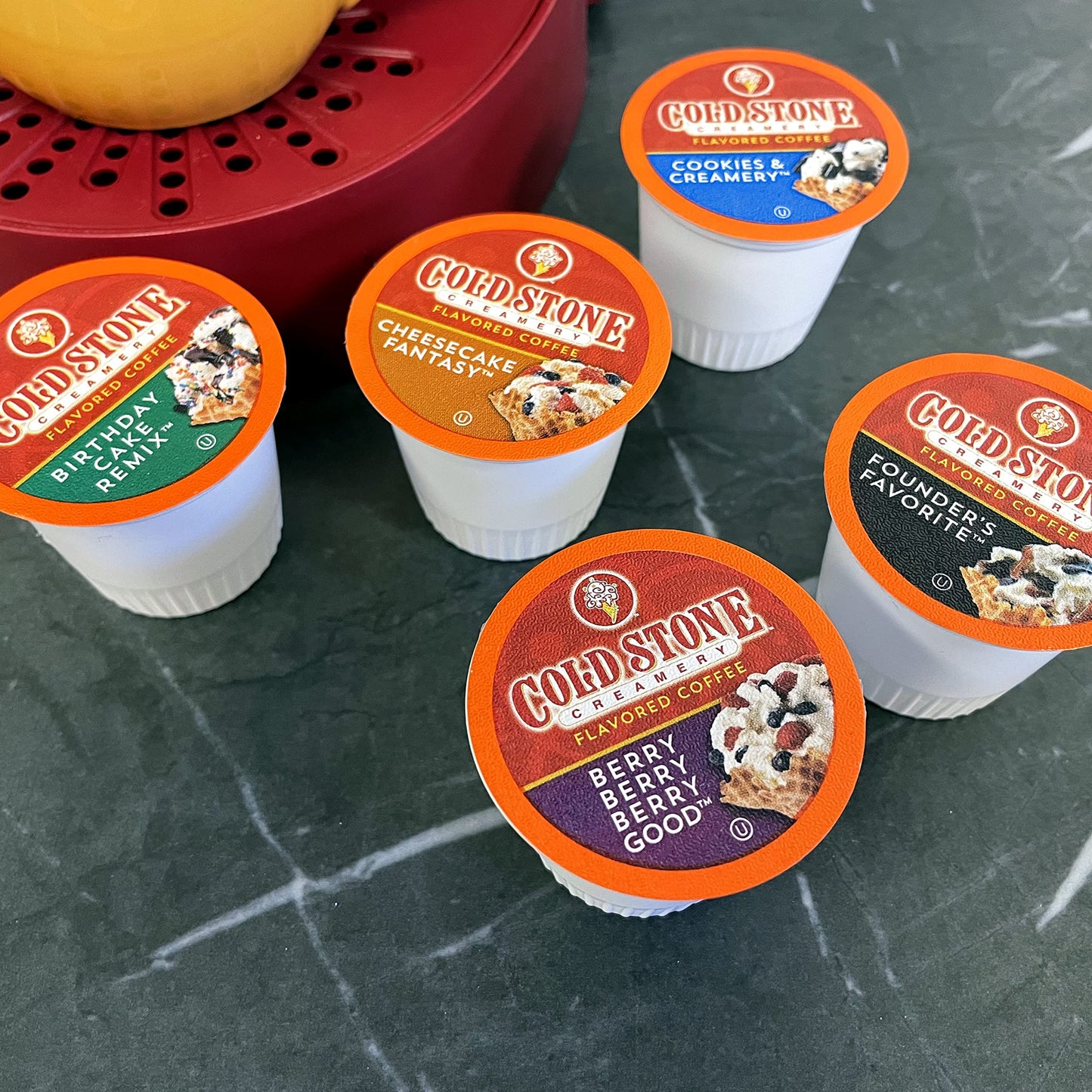 Cold Stone Creamery Beverages Coffee Pods Compatible with K Cup Brewers Including 2.0 - Ice Cream Flavored Assorted Variety Pack, 40 Count