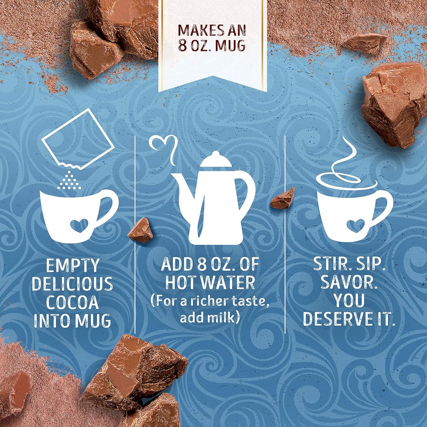 Swiss Miss Chocolate Hot Cocoa Mix With Marshmallows, 1.38 oz., 30-Count Envelopes