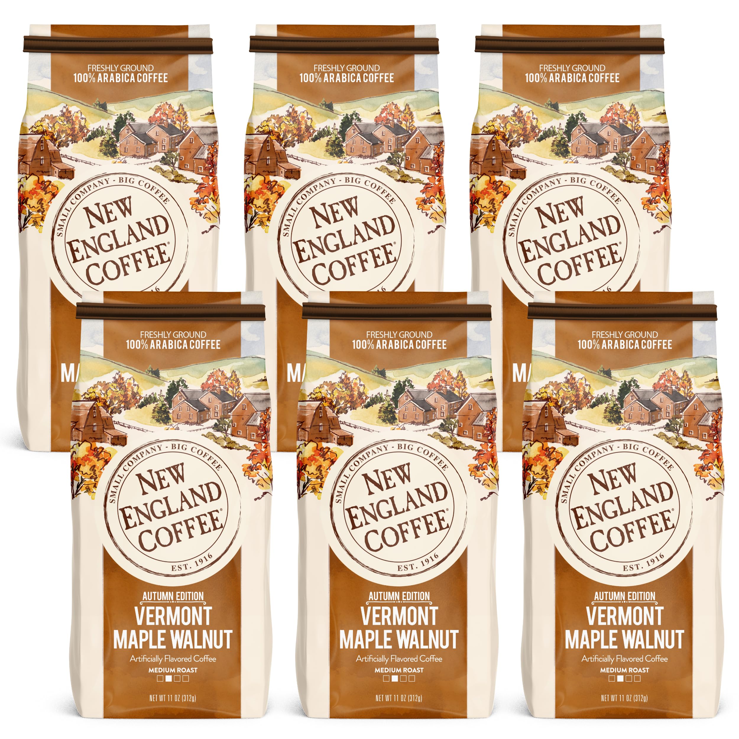 New England Coffee Breakfast Blend Medium Roast Ground Coffee, 12oz Bag (Pack of 1)