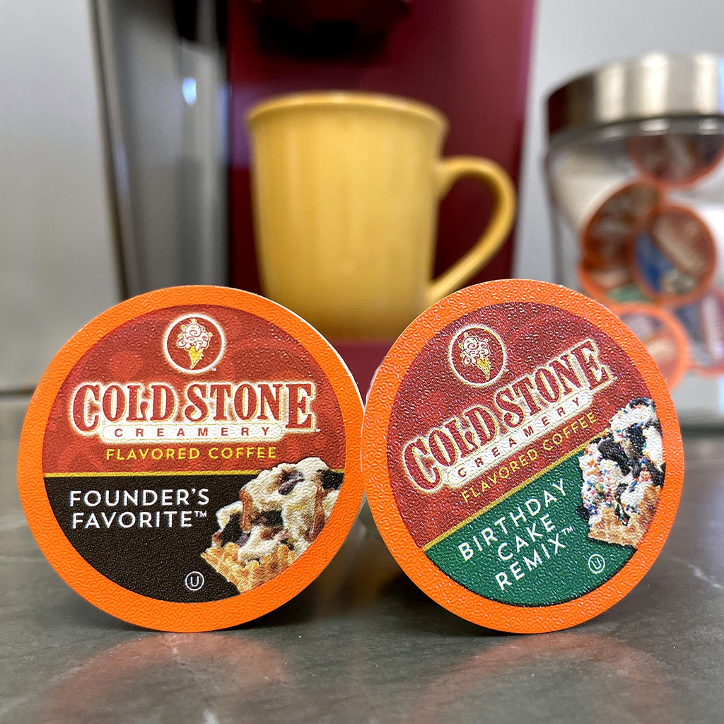 Cold Stone Creamery Beverages Coffee Pods Compatible with K Cup Brewers Including 2.0 - Ice Cream Flavored Assorted Variety Pack, 40 Count
